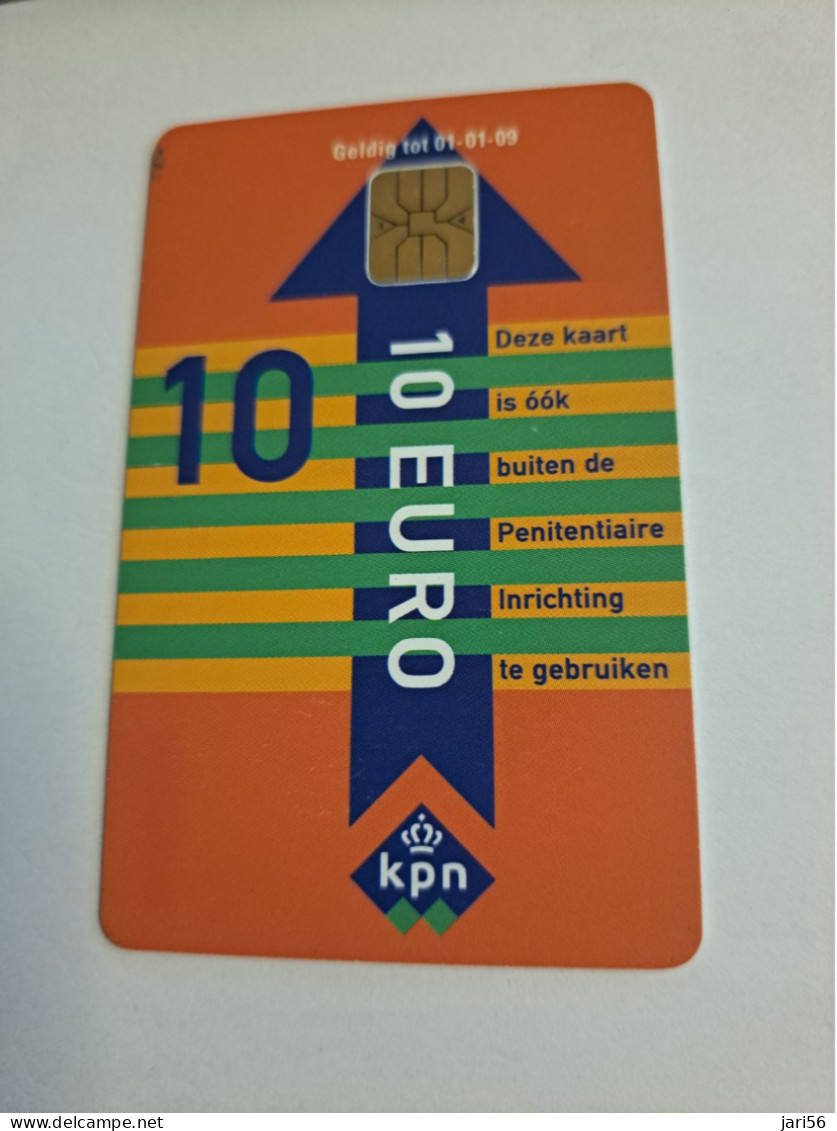 NETHERLANDS   € 10,-  ,-  / USED  / DATE  01-01/09  JUSTITIE/PRISON CARD  CHIP CARD/ USED   ** 16025** - GSM-Kaarten, Bijvulling & Vooraf Betaalde