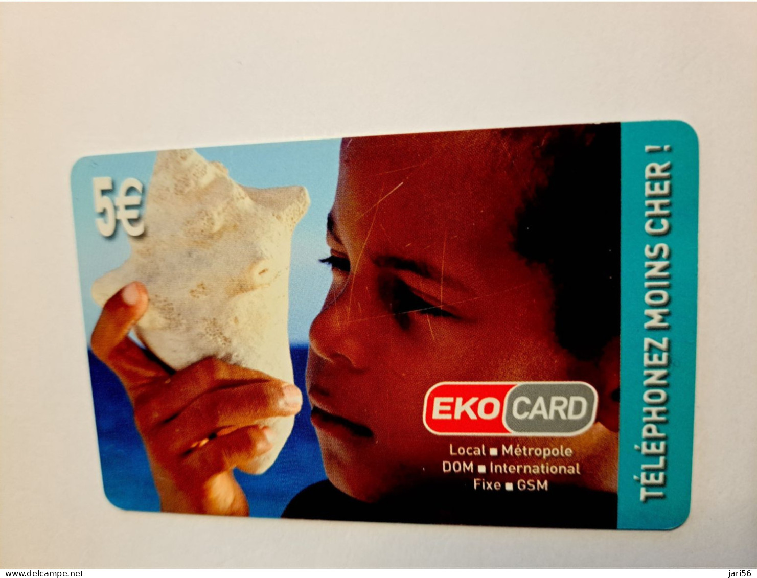ST MARTIN ECO CARD  €5,- Local Metropole / CHILD WITH SEA SHELL/ XTS TELECOM/ USED    ** 16026 ** - Antilles (French)