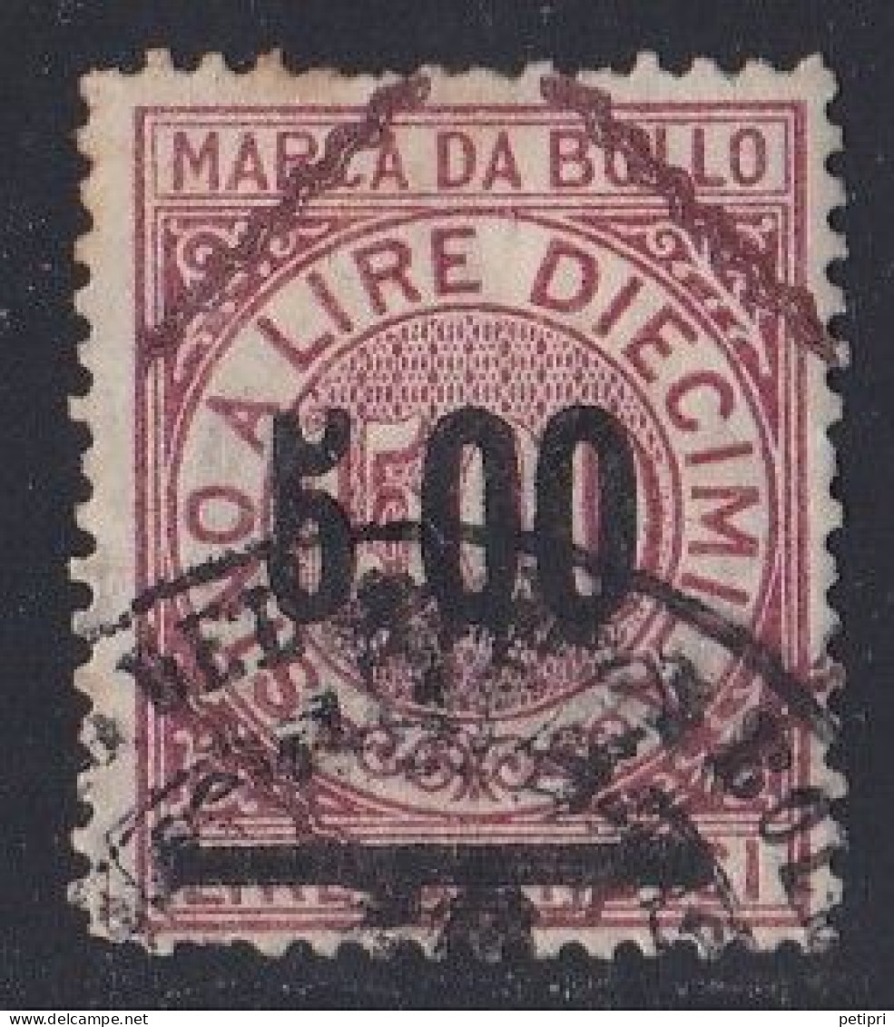 Italie - 1861 - 1878  Victor Emmanuel II  -  Timbre Fiscal  Surchargé  5.00   Oblitéré - Revenue Stamps