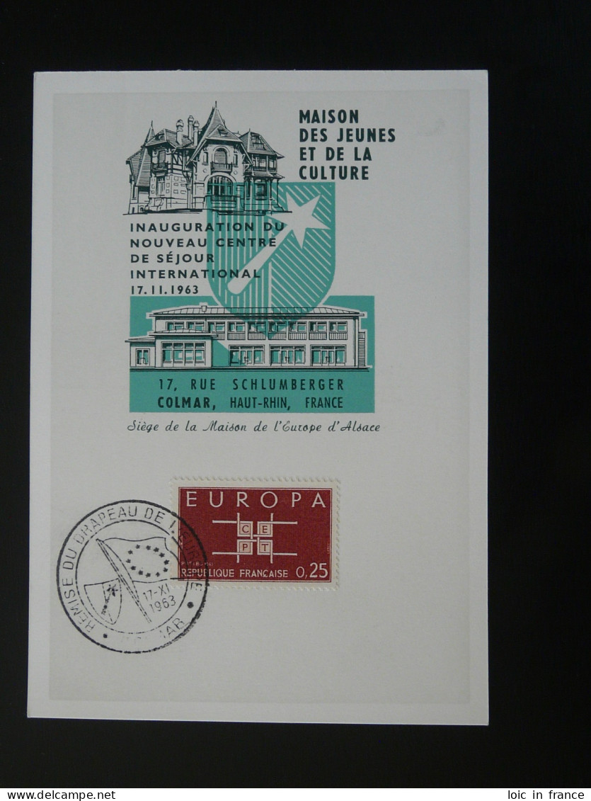 Carte Commemorative Card Drapeau De L'Europe Colmar 68 Haut Rhin 1963 - 1963