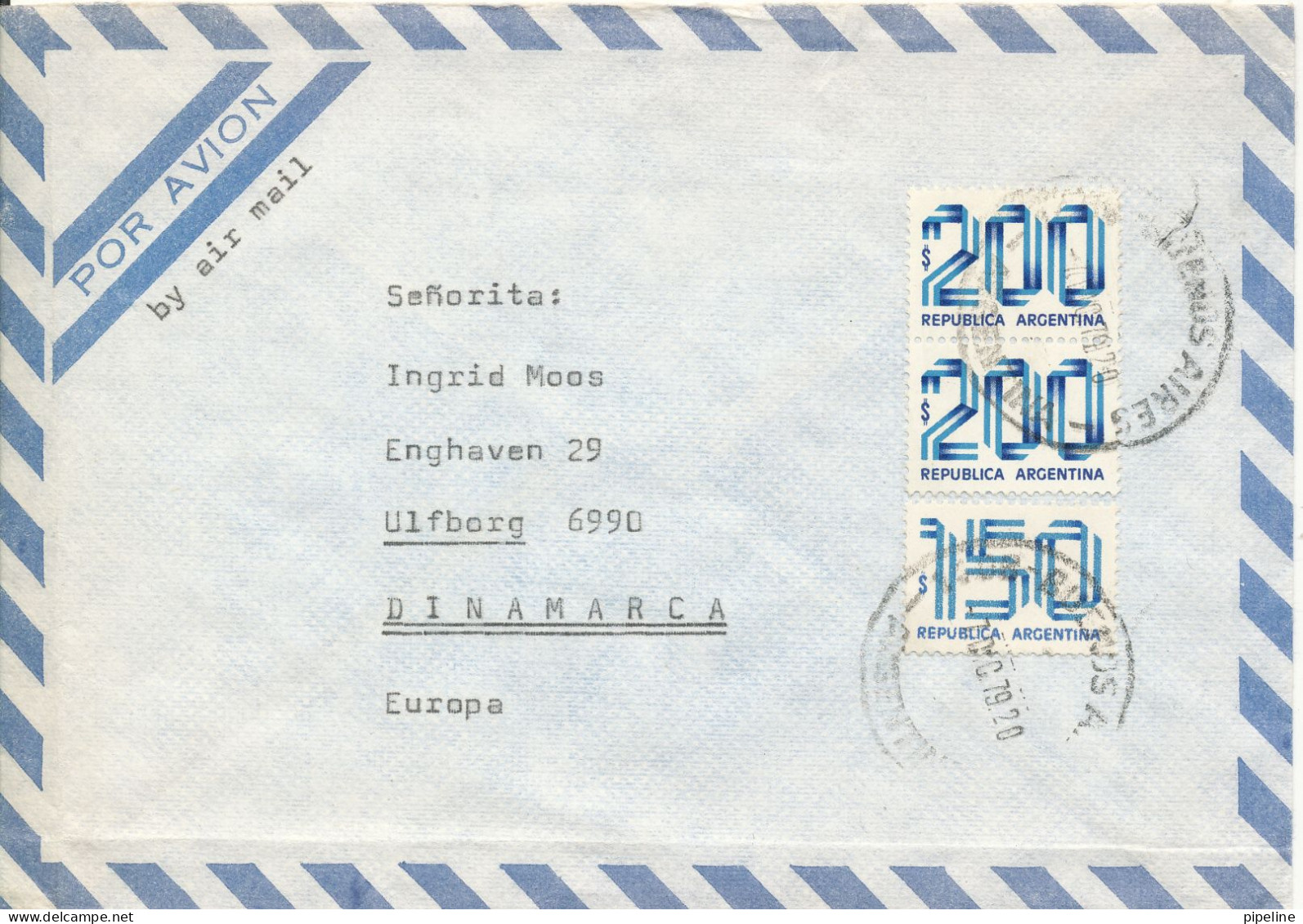 Argentina Air Mail Cover Sent To Denmark 7-12-1979 - Luchtpost