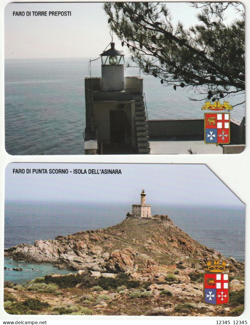 Italië, 2 Telephonecards Lighthouses - Fari