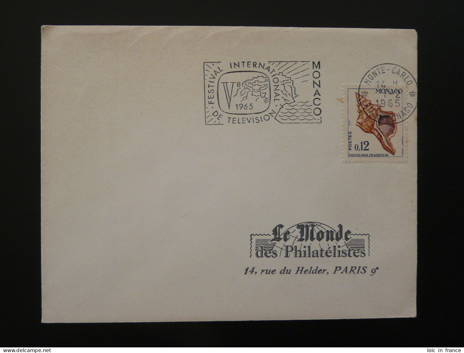 Flamme Sur Lettre Postmark On Cover Festival De Television Monaco 1965 - Poststempel