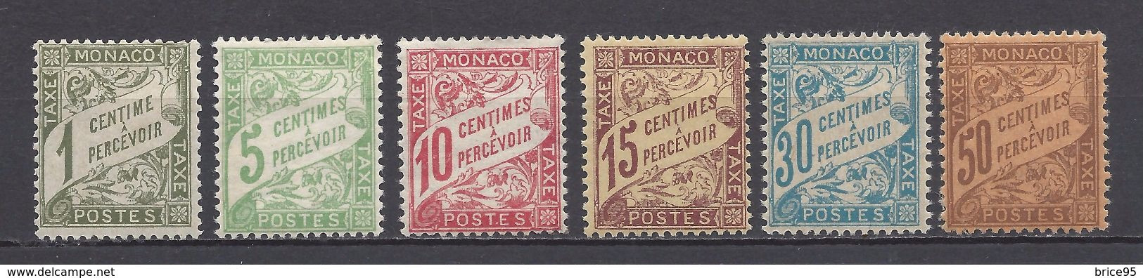 Monaco - Taxe - YT N° 1 à 7 * Sauf Le N° 4 - Neuf Avec Charnière - 1905 à 1909 - Segnatasse