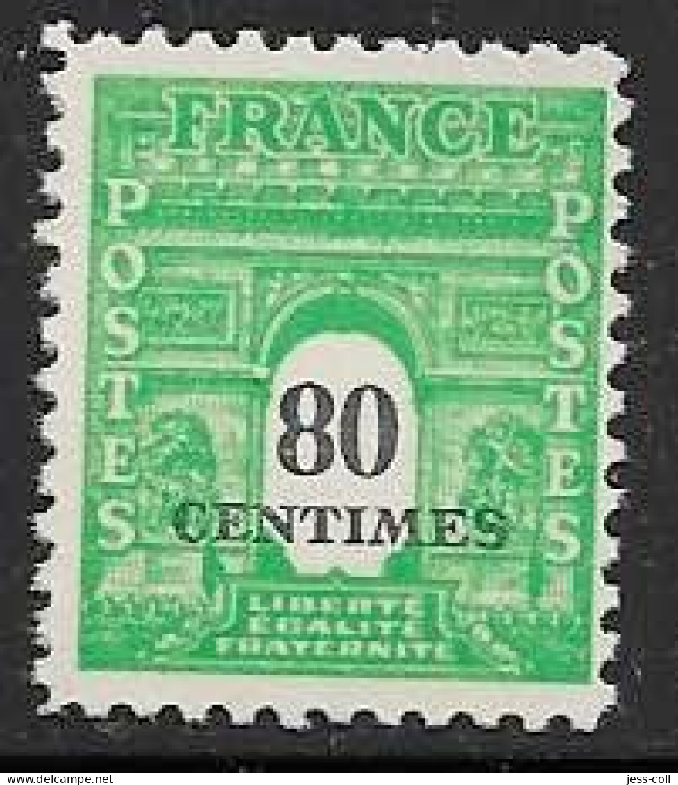 Yvert 706 80 C Vert-jaune - ** - 1944-45 Arc De Triomphe