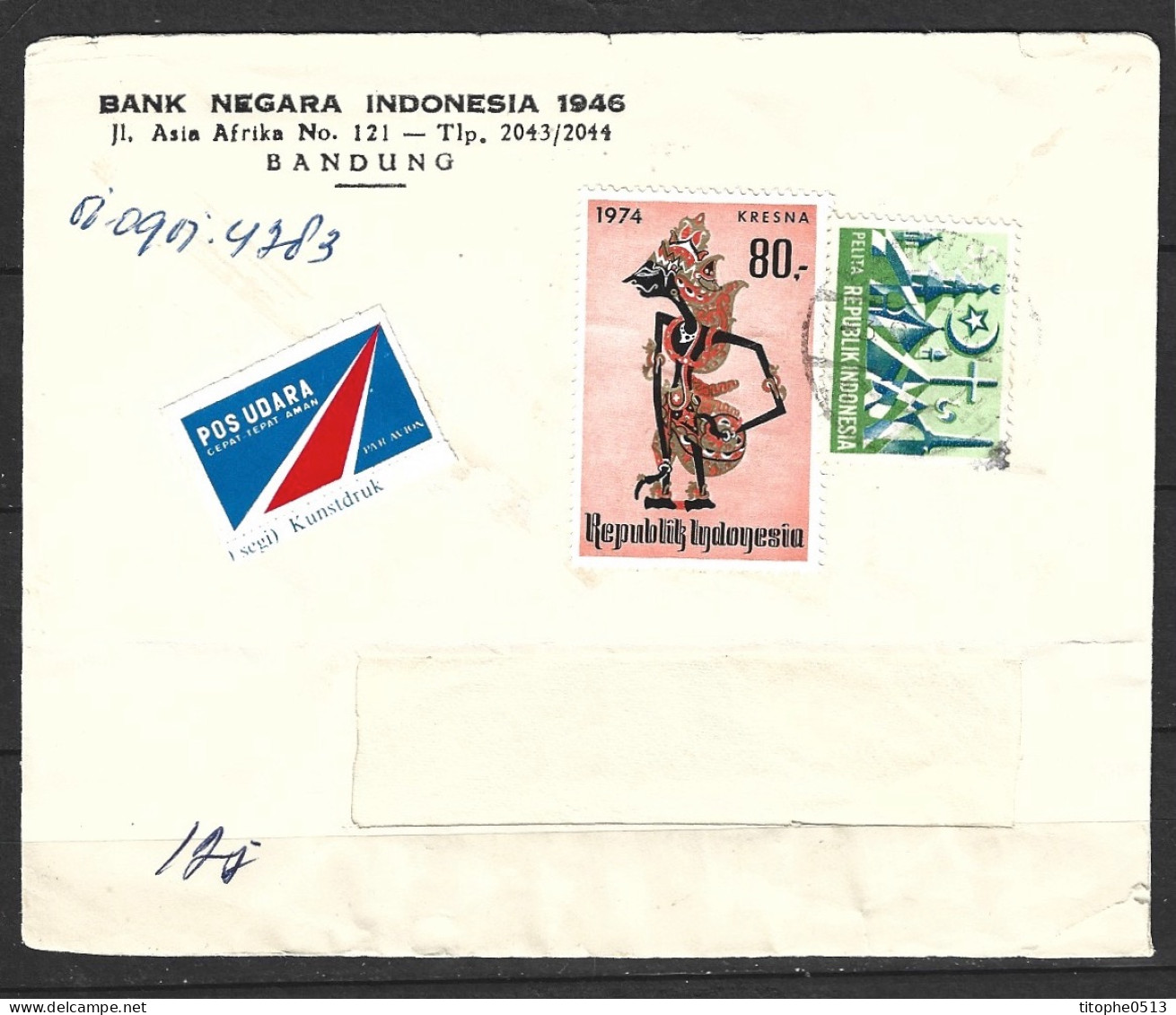 INDONESIE. N°702 De 1974 Sur Enveloppe Ayant Circulé. Théâtre D'ombre. - Marionetten