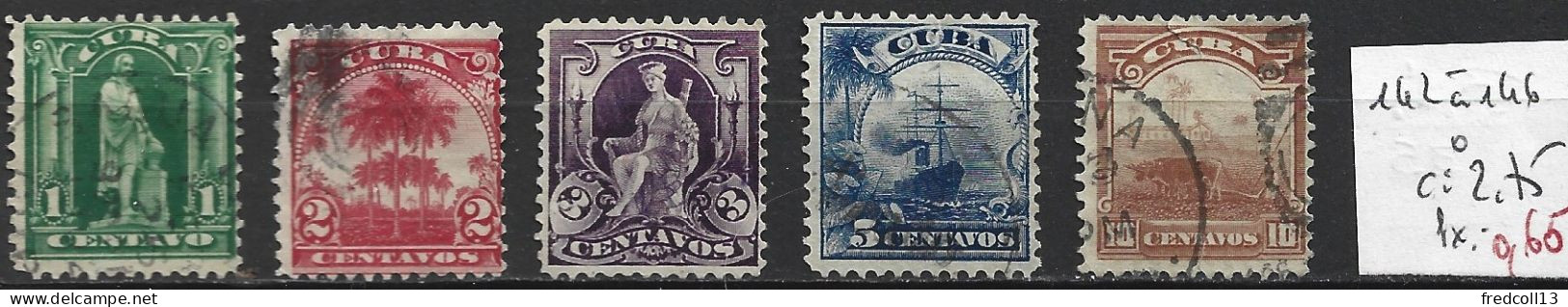 CUBA 142 à 46 Oblitérés Côte 2.75 € - Used Stamps