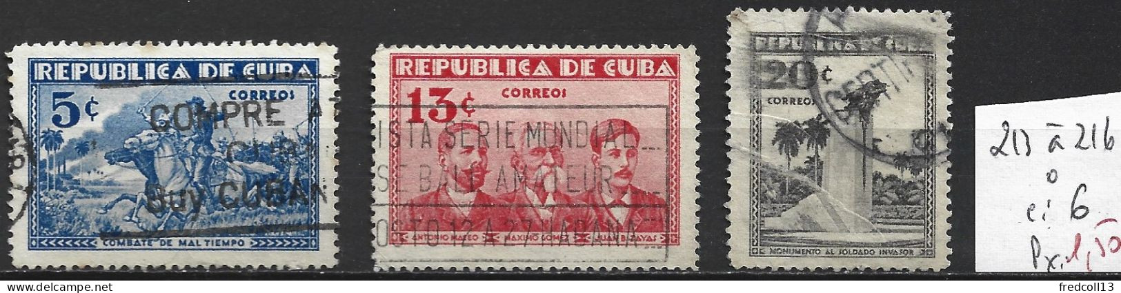 CUBA 213 à 16 Oblitérés Côte 6 € - Oblitérés