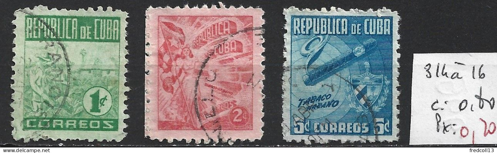 CUBA 314 à 16 Oblitérés Côte 0.80 € - Used Stamps