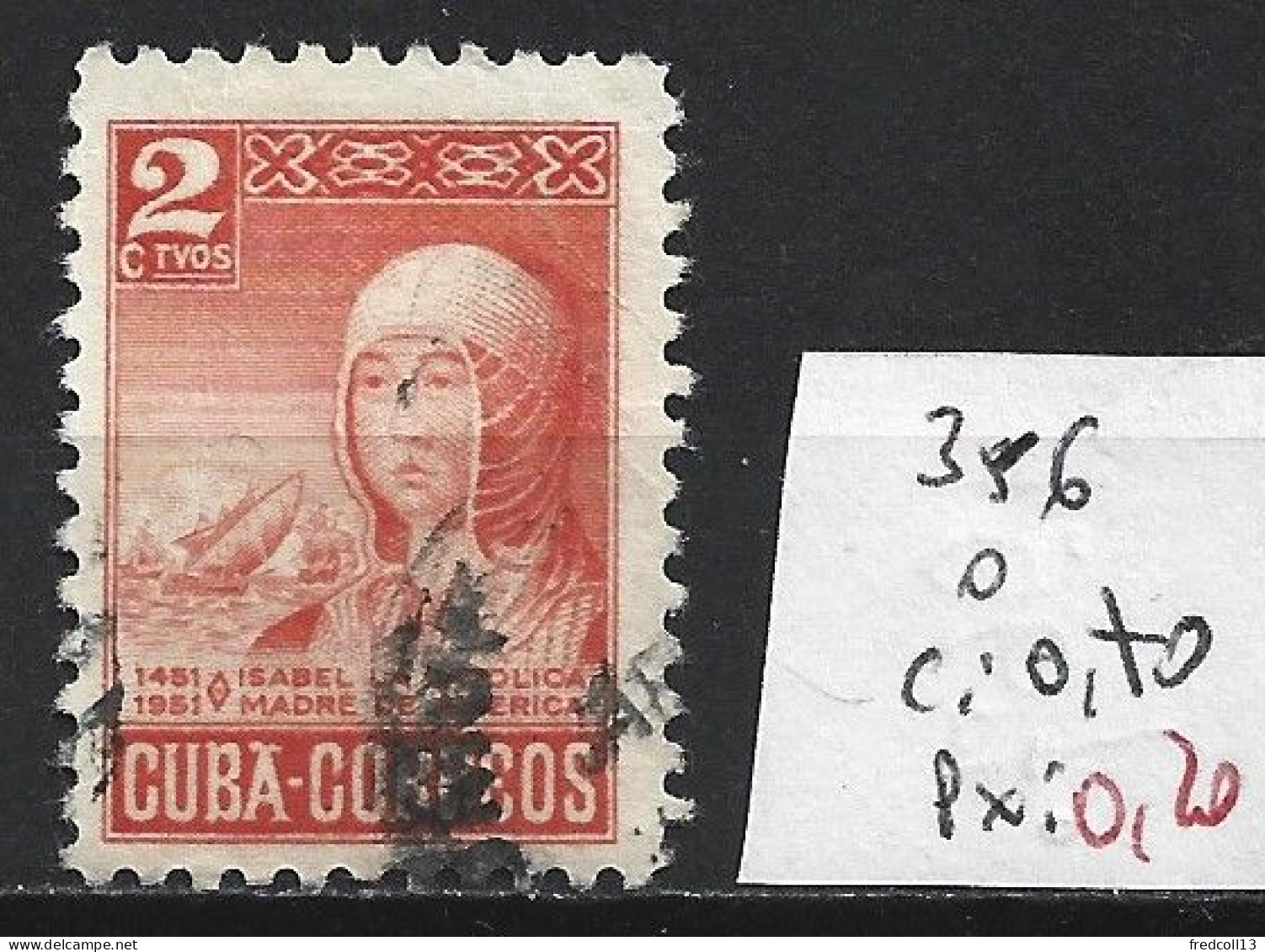 CUBA 356 Oblitéré Côte 0.70 € - Usados