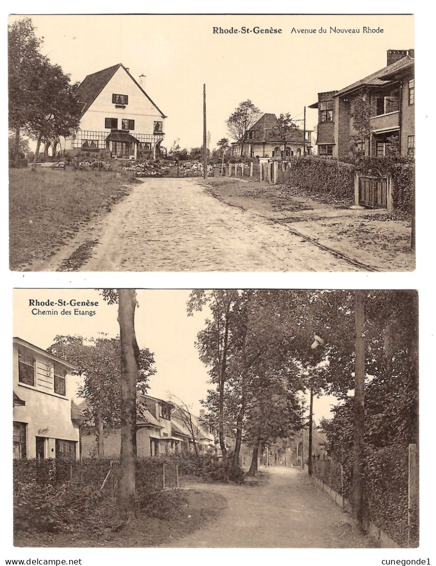 2 X RHODE St GENESE : Av. Du Nouveau Monde & Chemin Des Etangs - Non Circulées - Edit. V. Gofflt, Rhode St Genèse - Rhode-St-Genèse - St-Genesius-Rode