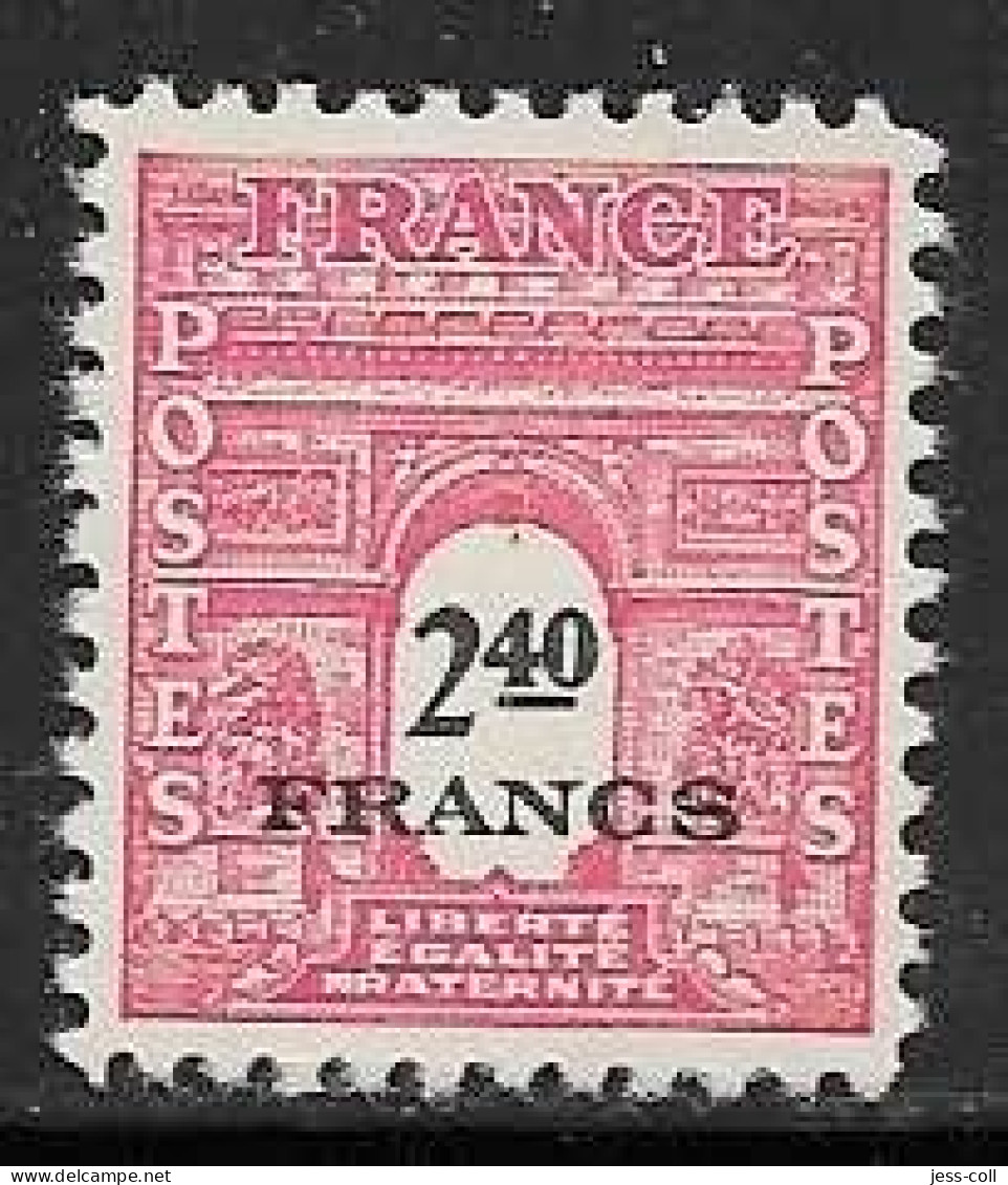 Yvert 710 2 F 40 Rose Carminé - ** - 1944-45 Arc Of Triomphe