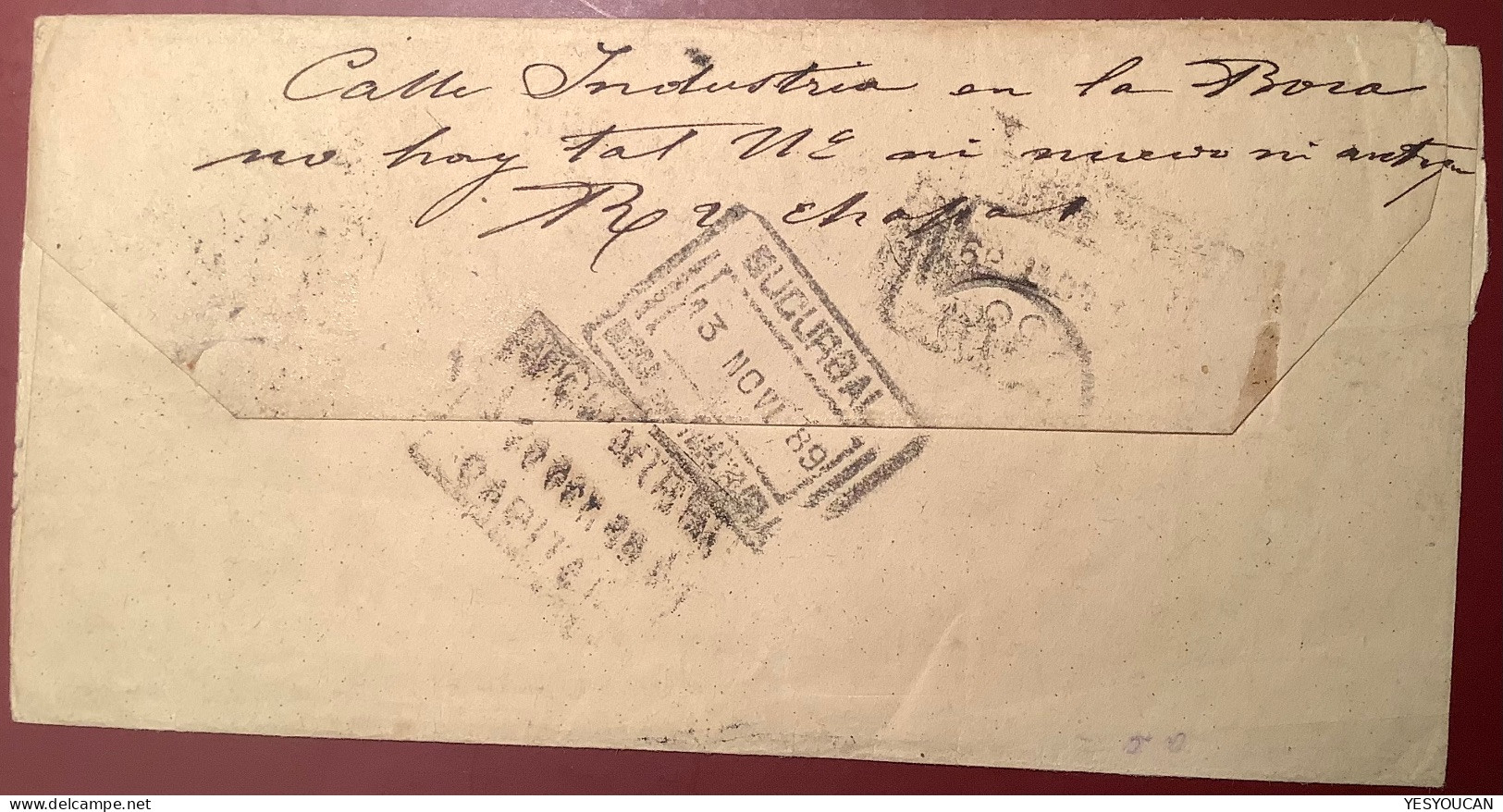 1889 ARGENTINA Postal Stationery Wrapper USED IN URUGUAY Cds MONTEVIDEO>Buenos Aires „BARRACAS AL SUD“ (cover Impressos - Enteros Postales