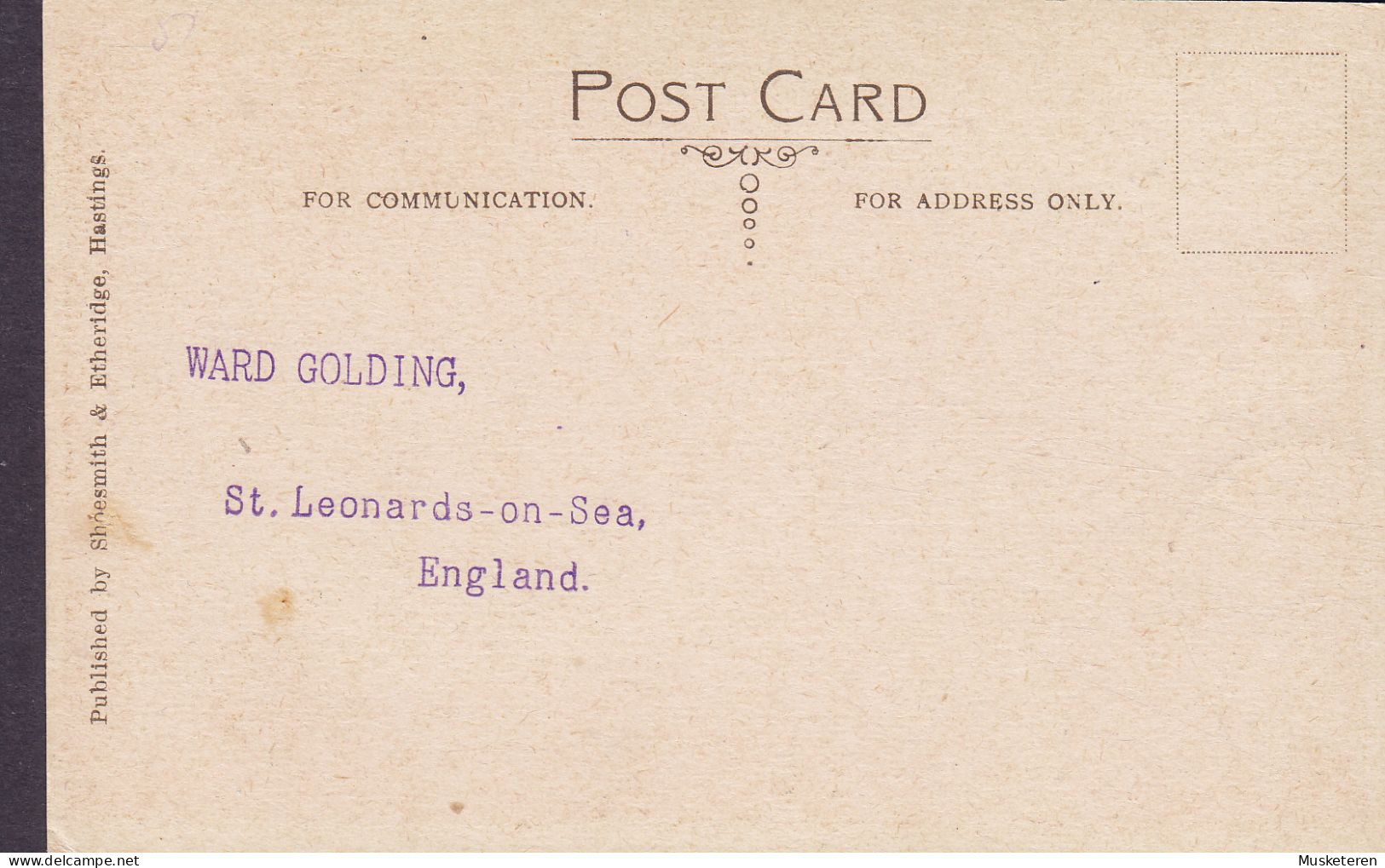 United Kingdom PPC Maximum Frontside Franked Ecclesbourne Cliff, Hastings Shoesmith & Etheridge 1924? Denmark (2 Scans) - Hastings