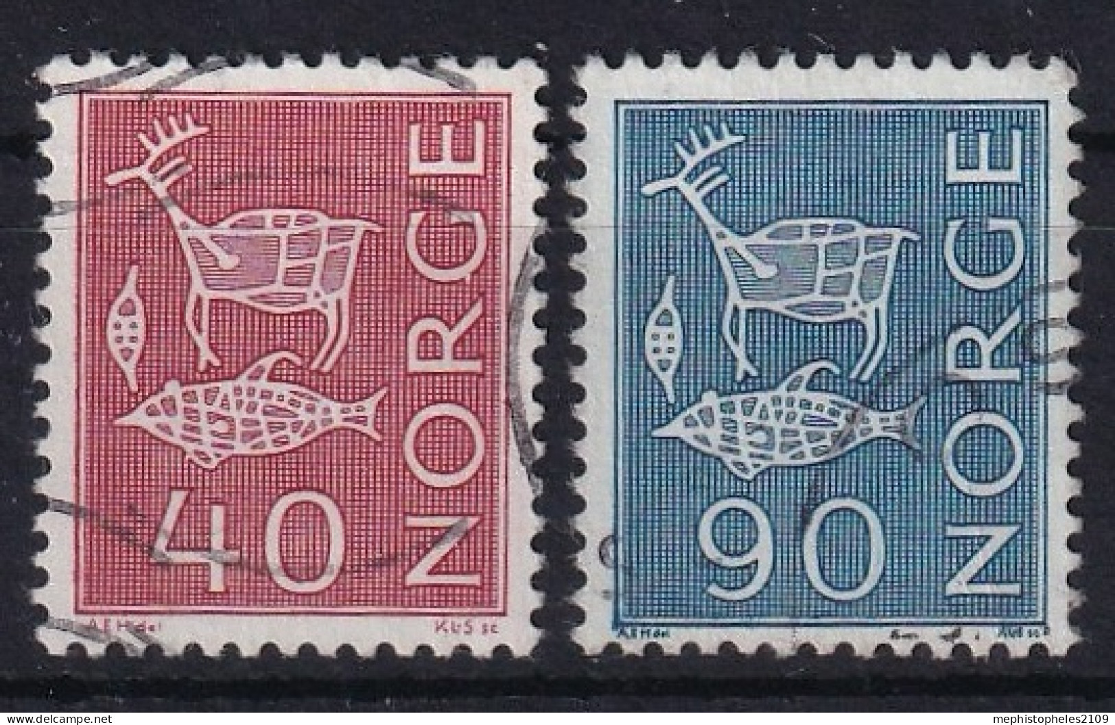 NORWAY 1963 - Canceled - Mi 492y, 493y - Used Stamps