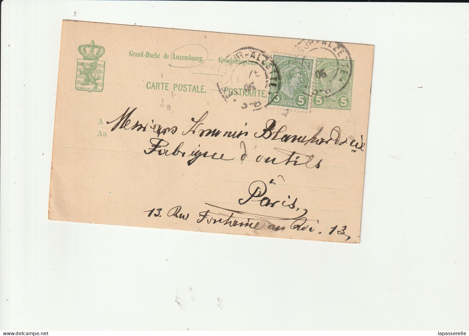 Luxembourg 1905 - Carte Commerciale J.Kaiser Commerce De Cuir Esch S/Alzette - Esch-sur-Alzette