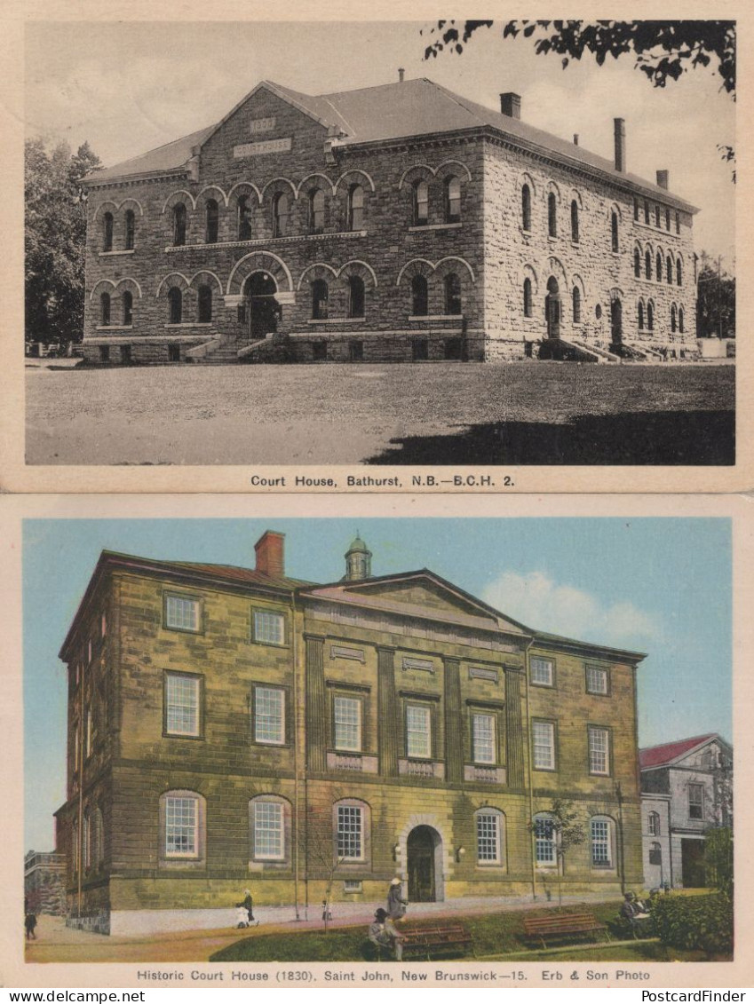 Court House Bathurst New Brunswick 2x Old Canada Police Postcard S - Police - Gendarmerie