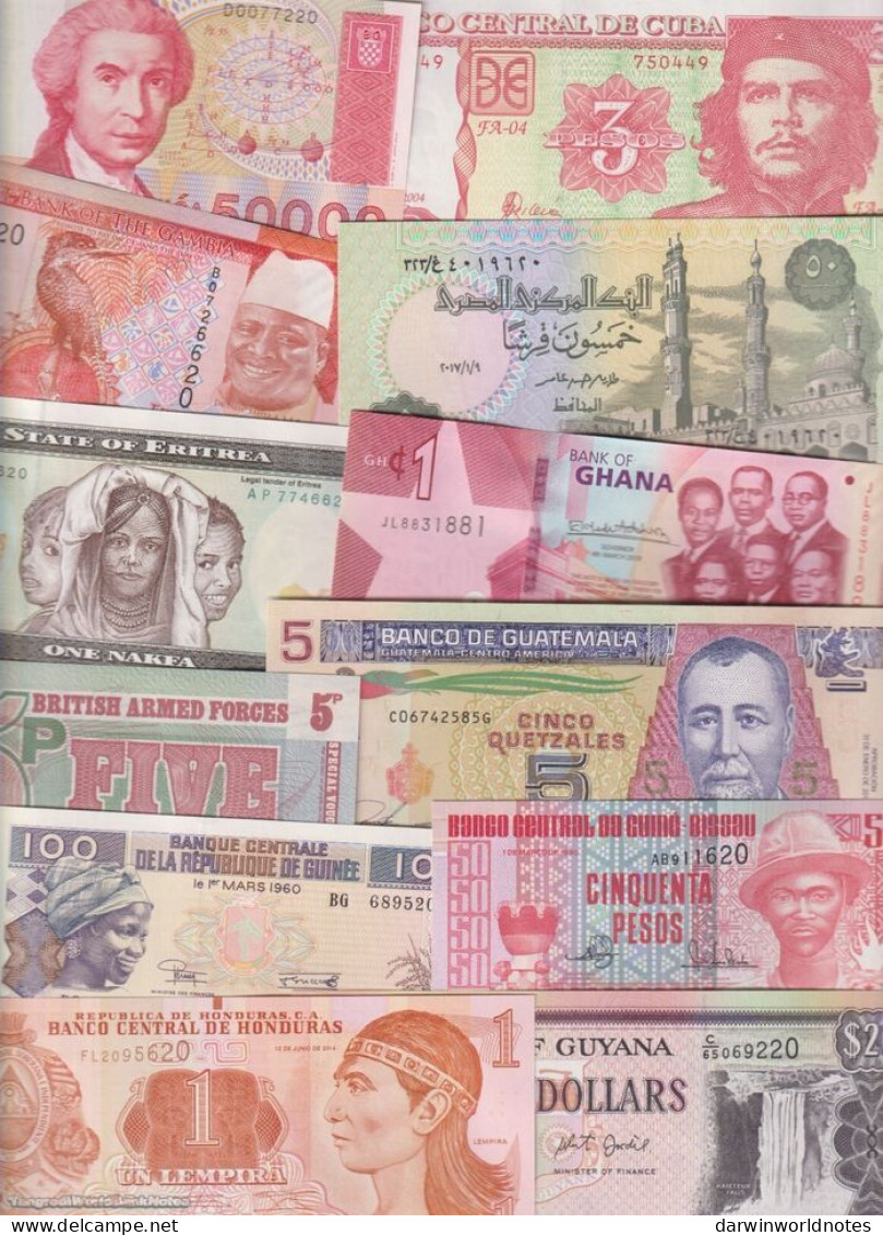 DWN - 75 World UNC Different Banknotes From 75 Different Countries - Sammlungen & Sammellose