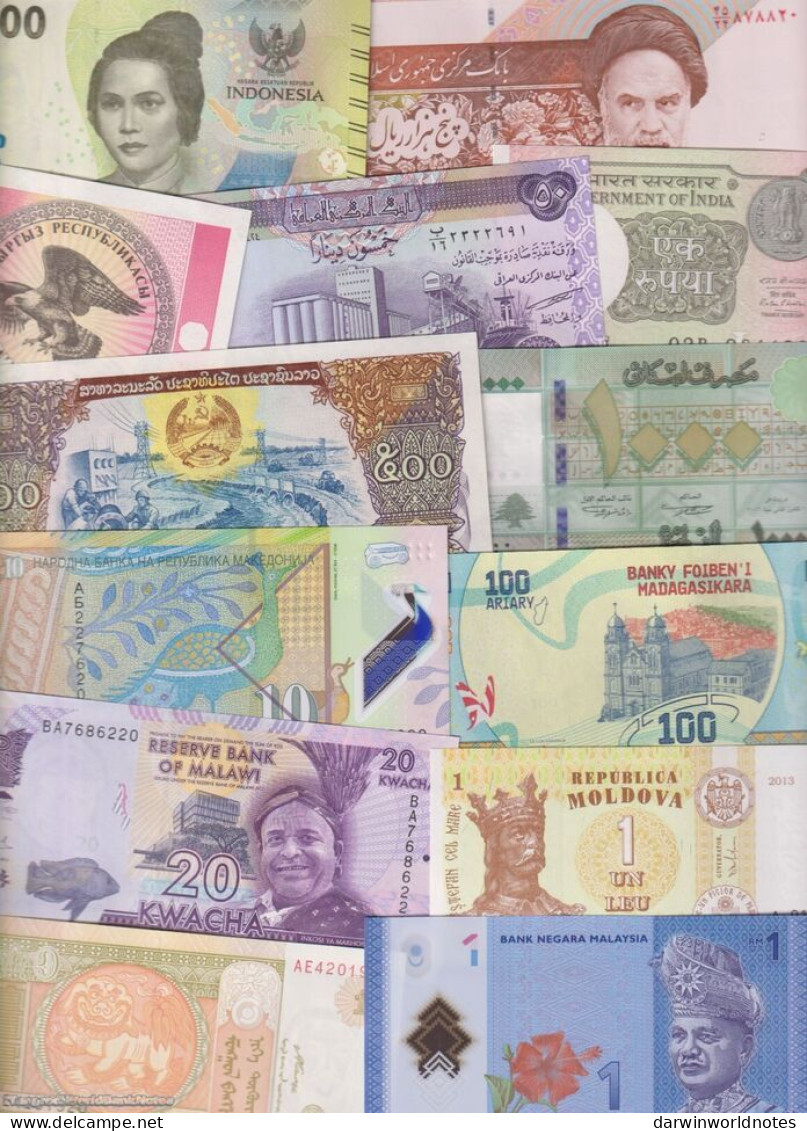 DWN - 75 World UNC Different Banknotes From 75 Different Countries - Sammlungen & Sammellose