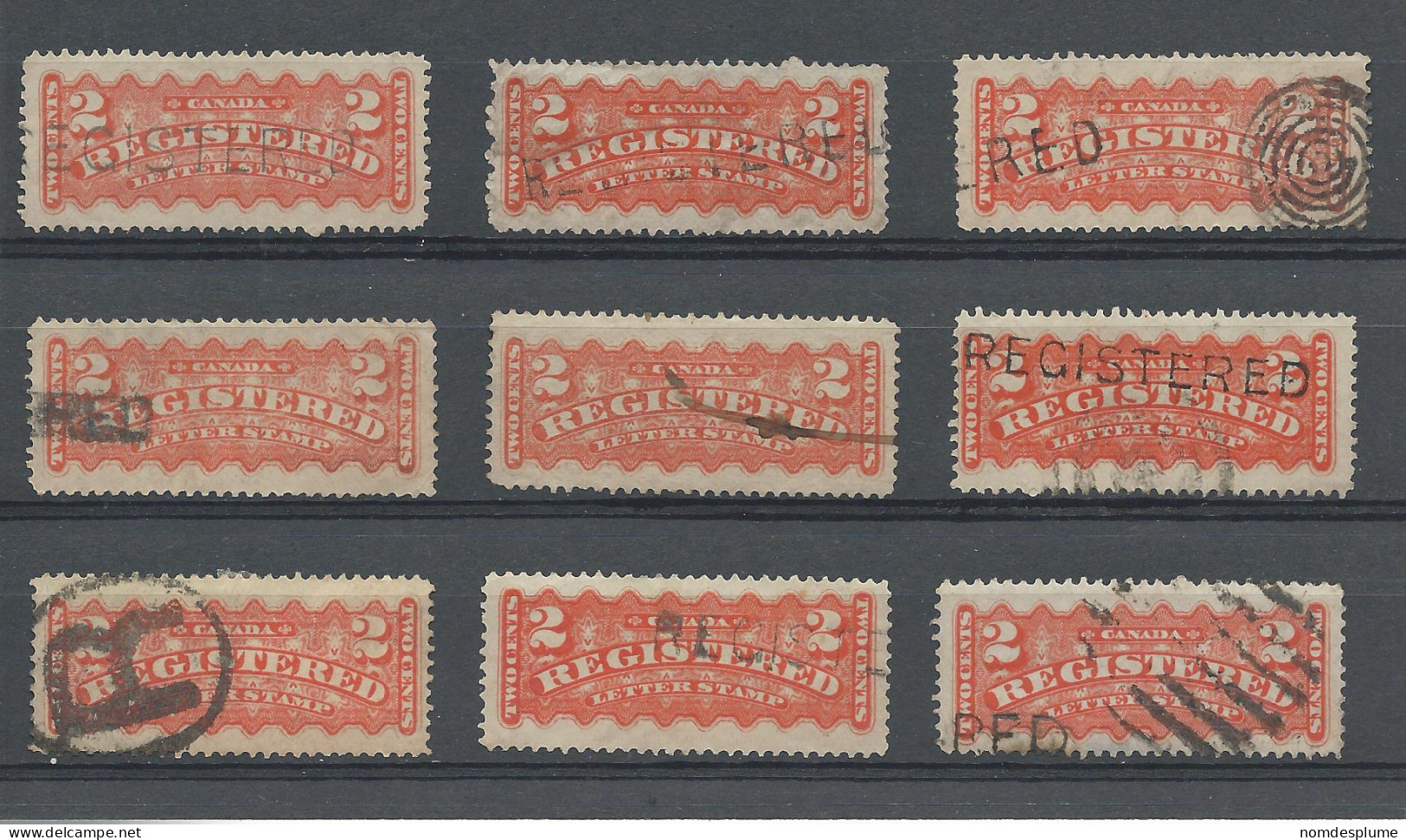 25983) Canada Registration 1875  Shades - Registration & Officially Sealed