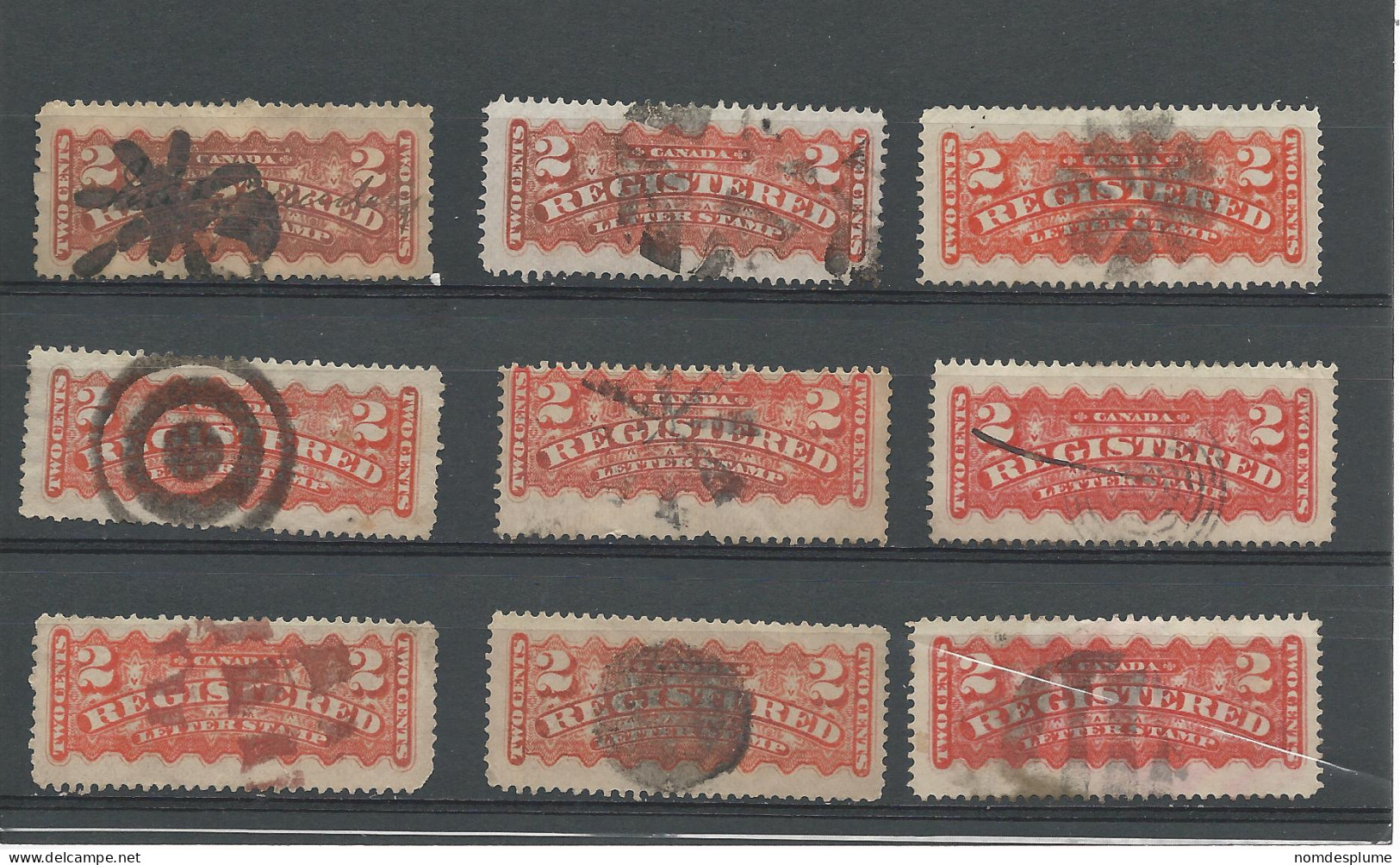 25985) Canada Registration 1875  Shades Postmarks Corks Cancel - Recomendados