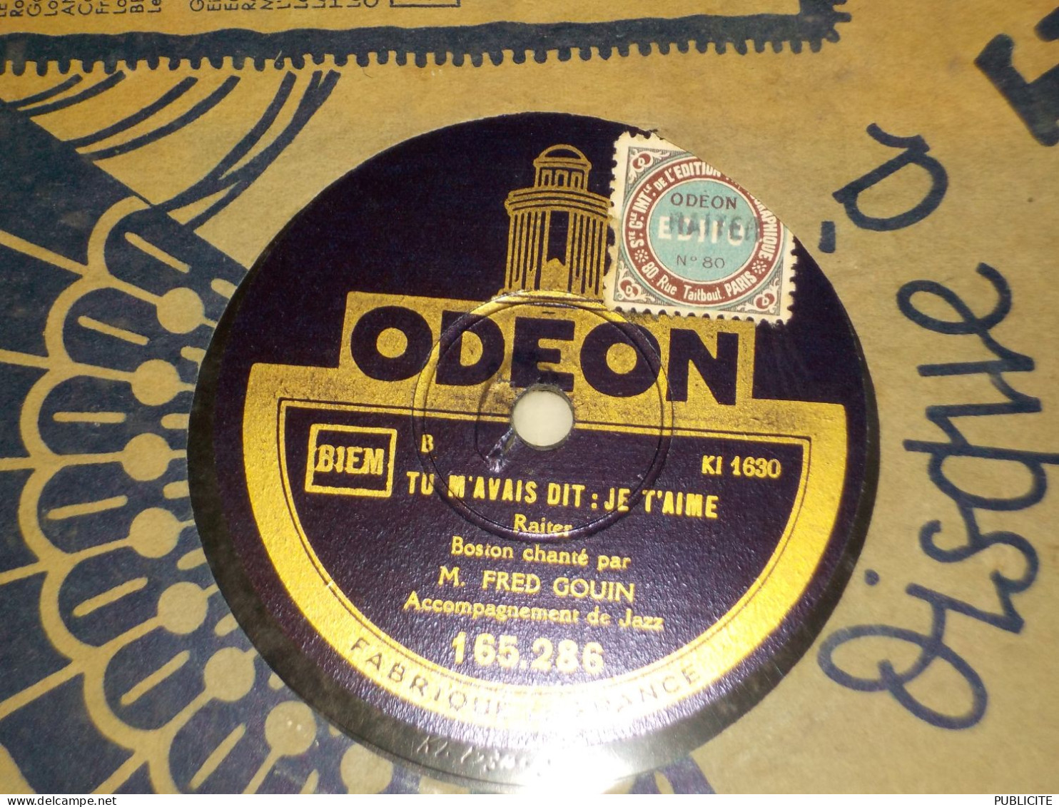 DISQUE 78 TOURS VINYL FOX ET BOSTON   CHANTE PAR FRED GOUIN 1929 - 78 T - Discos Para Fonógrafos