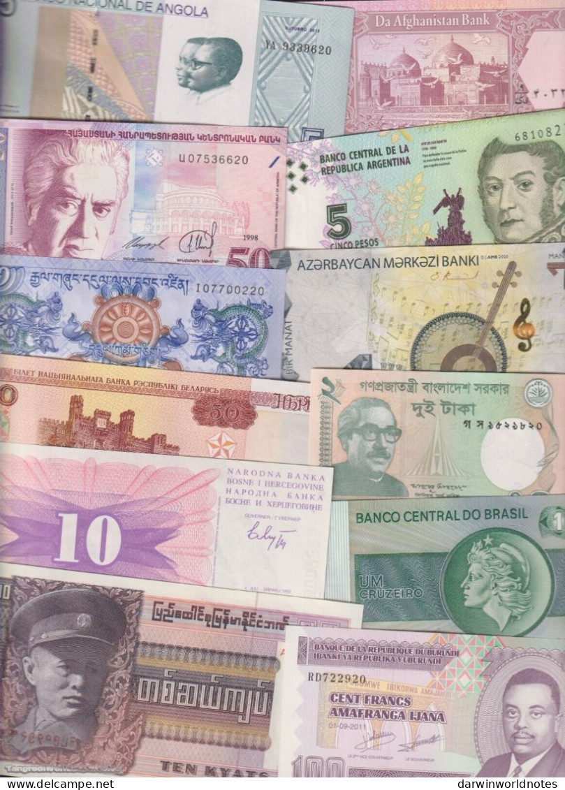 DWN - 100 World UNC Different Banknotes From 100 Different Countries - Colecciones Y Lotes