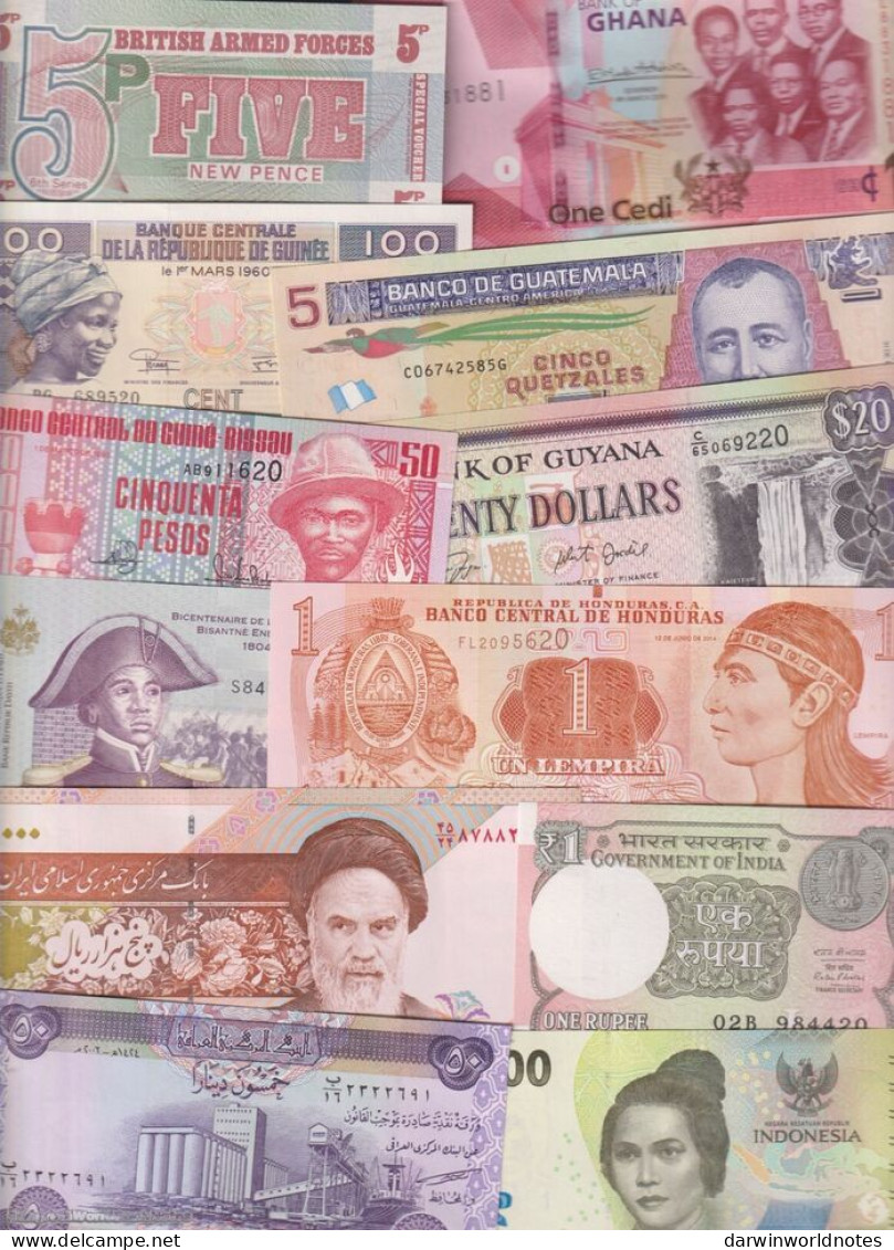 DWN - 100 World UNC Different Banknotes From 100 Different Countries - Verzamelingen & Kavels