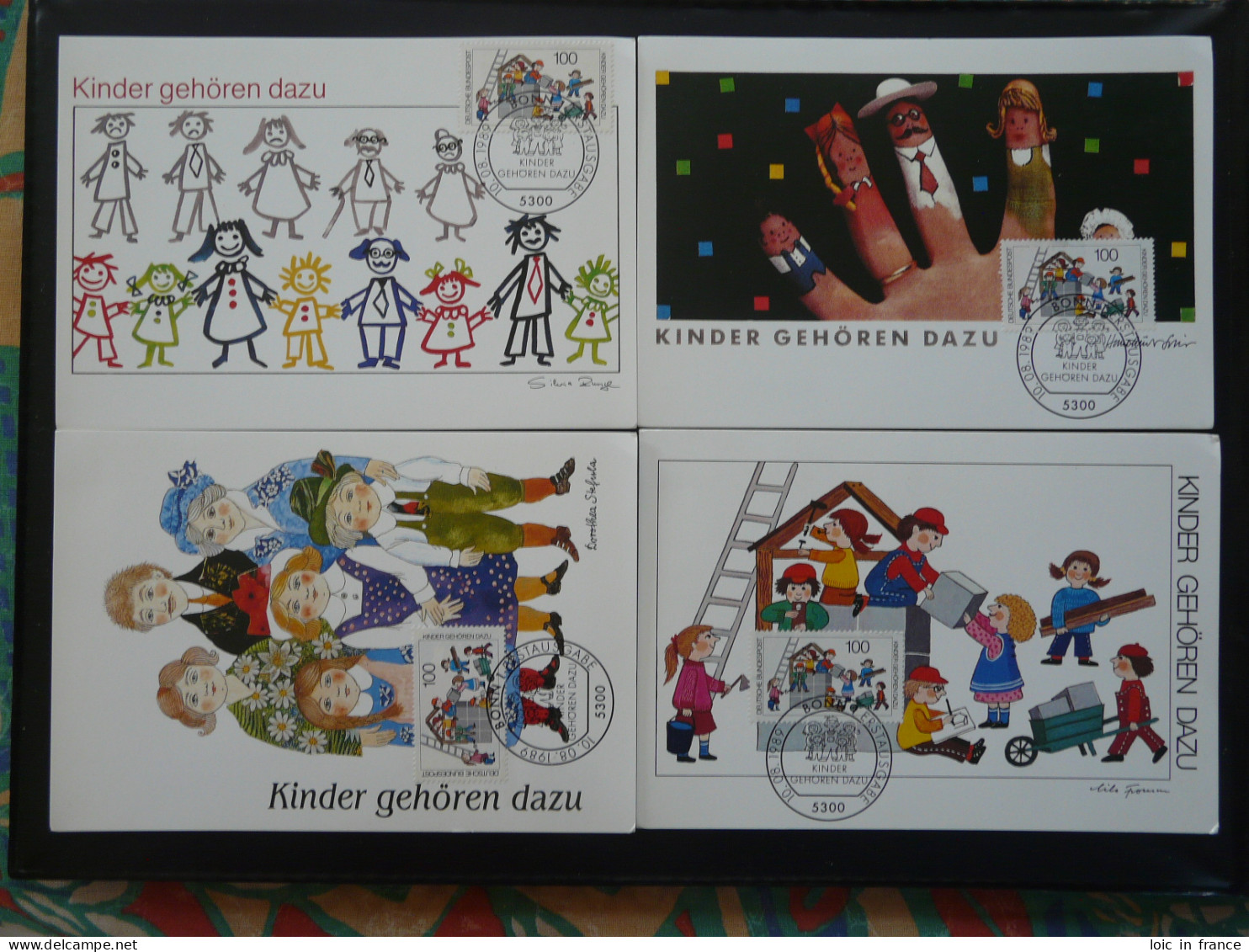 Série De 4 Set Of 4 Cartes Maximum Cards Enfants Children Allemagne Germany 1989 - Altri & Non Classificati