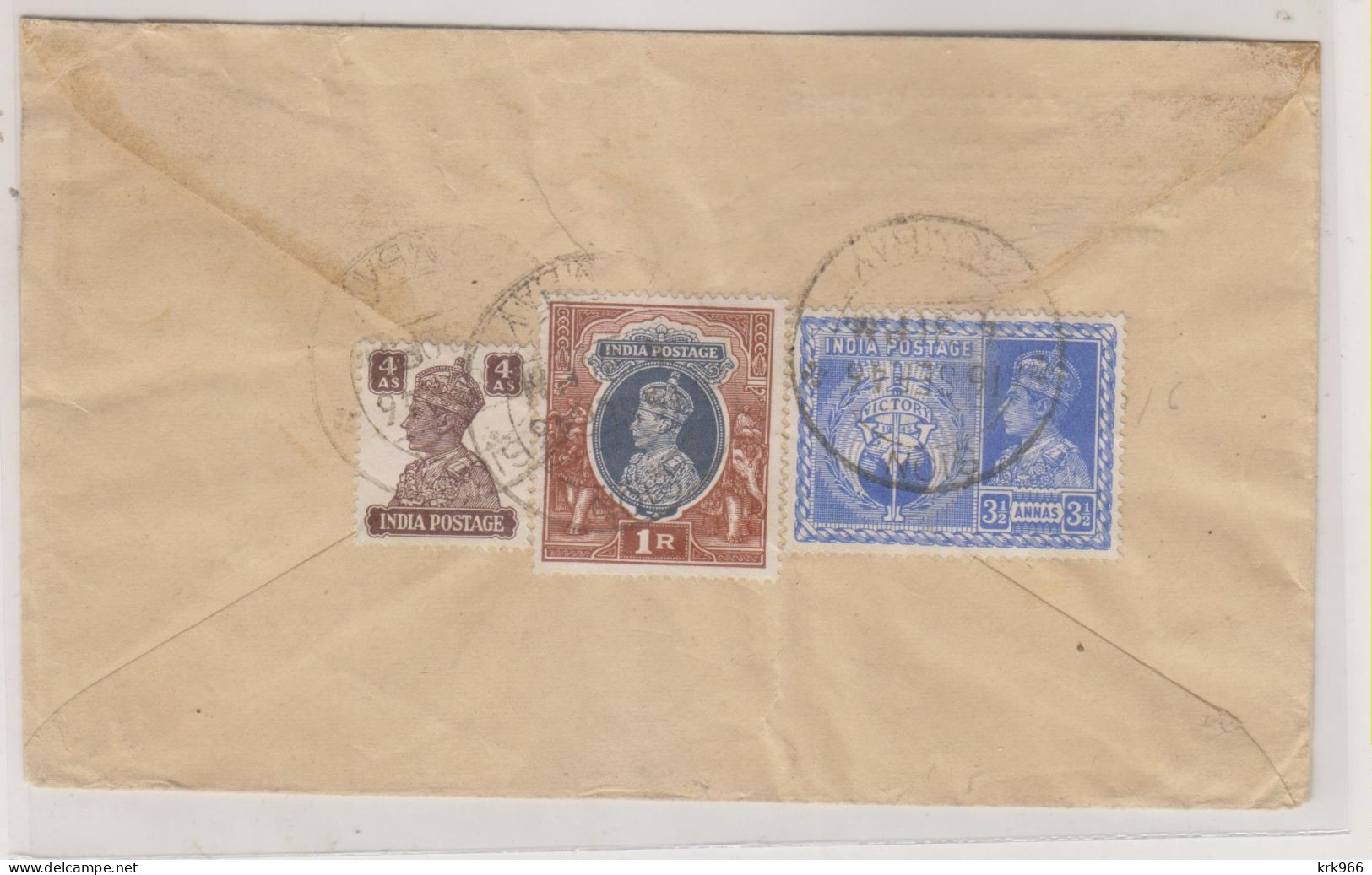 INDIA, BOMBAY 1946 Nice Airmail  Cover To Czechoslovakia - 1936-47 Roi Georges VI