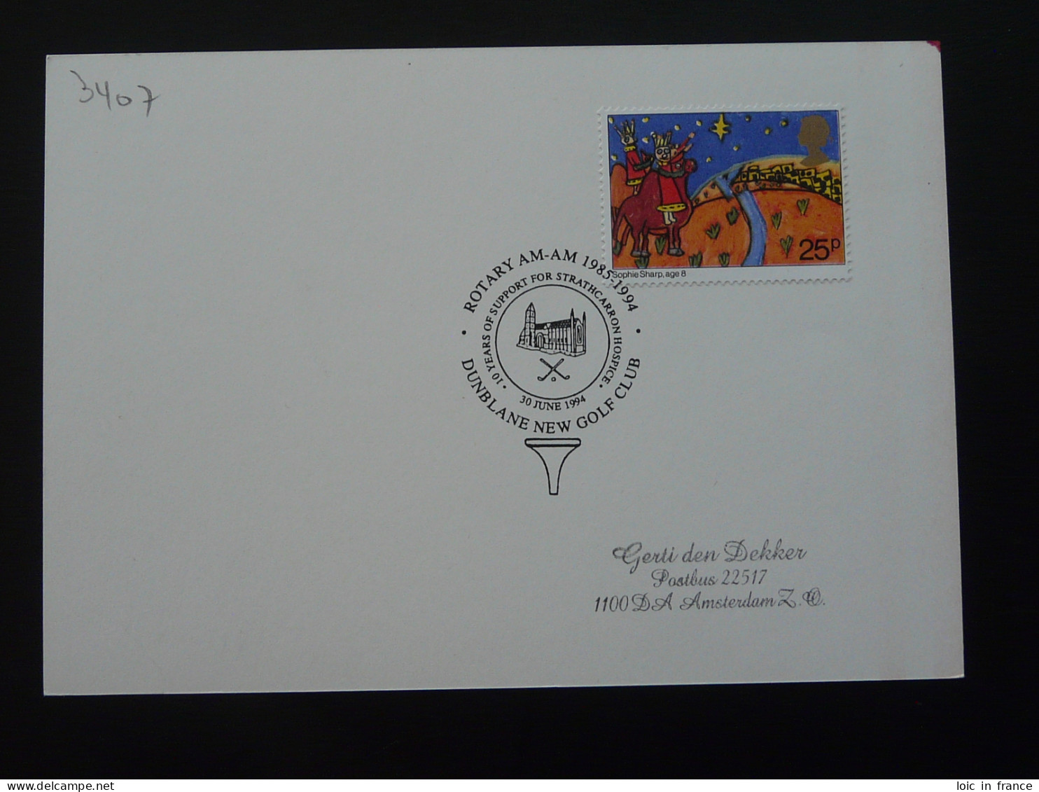 Golf Rotary Oblitération Sur Lettre Postmark On Cover Dunblane Grande Bretagne 1994 (ex 2) - Golf