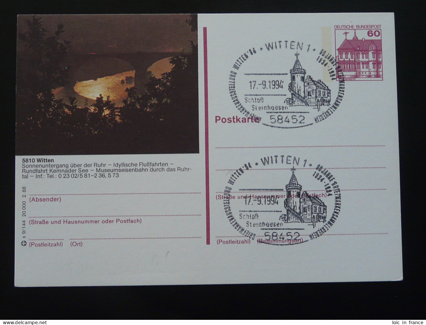 Entier Postal Stationery Card Witten Pont Bridge Allemagne Germany 1994 - Bildpostkarten - Gebraucht