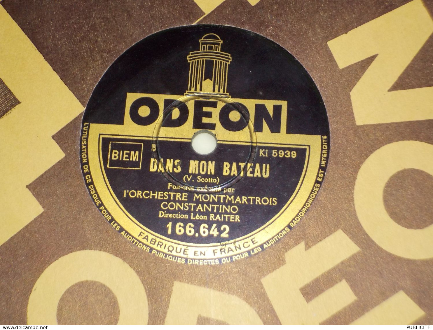 DISQUE VYNIL 78 TOURS FOX TROT  LEON RAITER 1933 - 78 Rpm - Gramophone Records