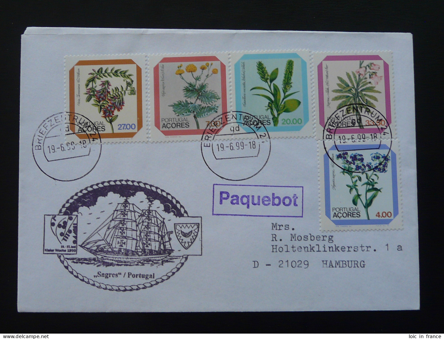 Lettre Cover Cachet Paquebot Portugal 1999 - Covers & Documents