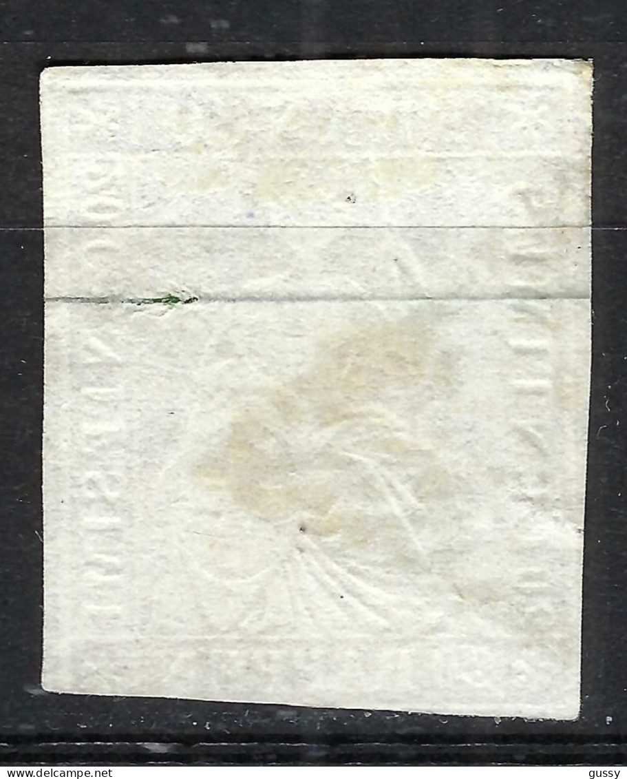 SUISSE Ca.1854-62: Le ZNr. 25B, "Helvétie ND" 3-4 Marges, Obl. Grille, Forte Cote - Gebraucht