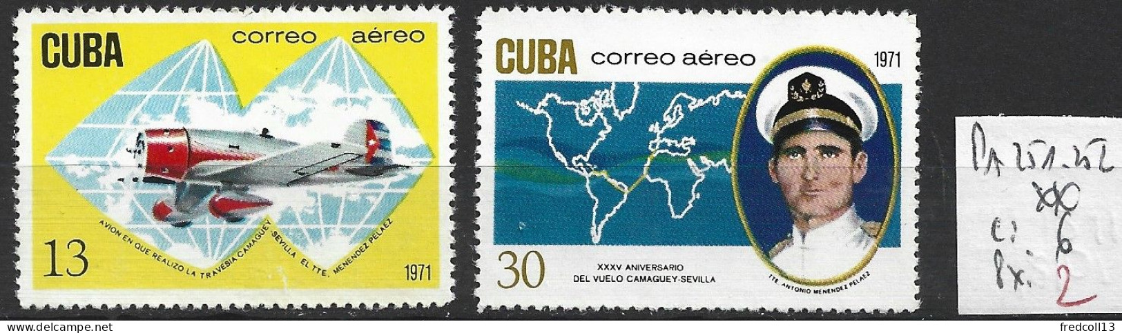 CUBA PA 251-52 ** Côte 6 € - Airmail