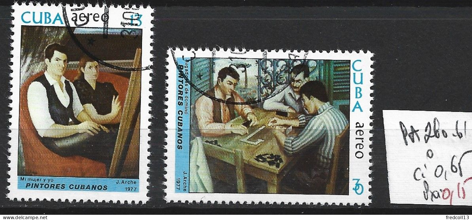 CUBA PA 260-61 Oblitérés Côte 0.65 € - Poste Aérienne