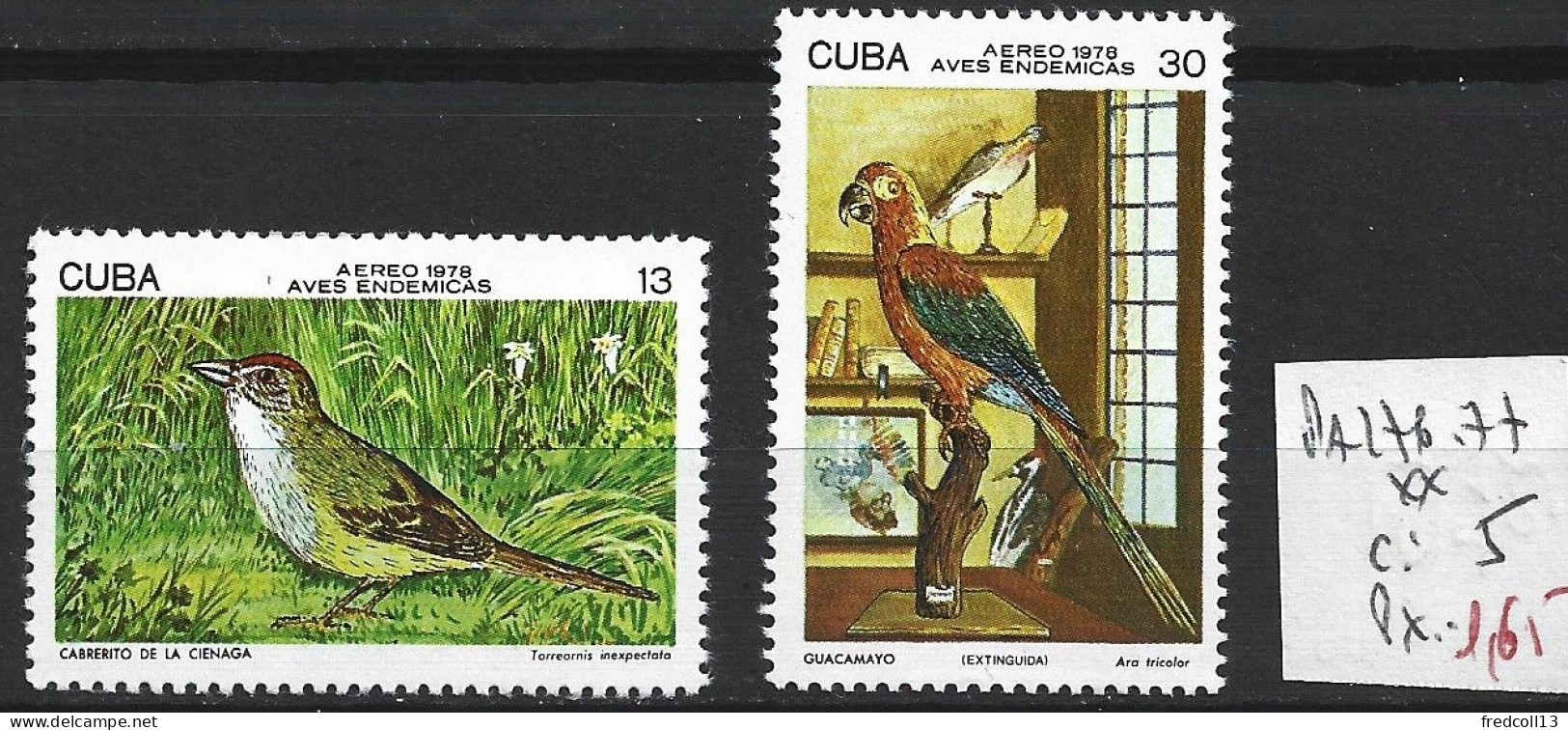 CUBA PA 276-77 ** Côte 5 € - Airmail