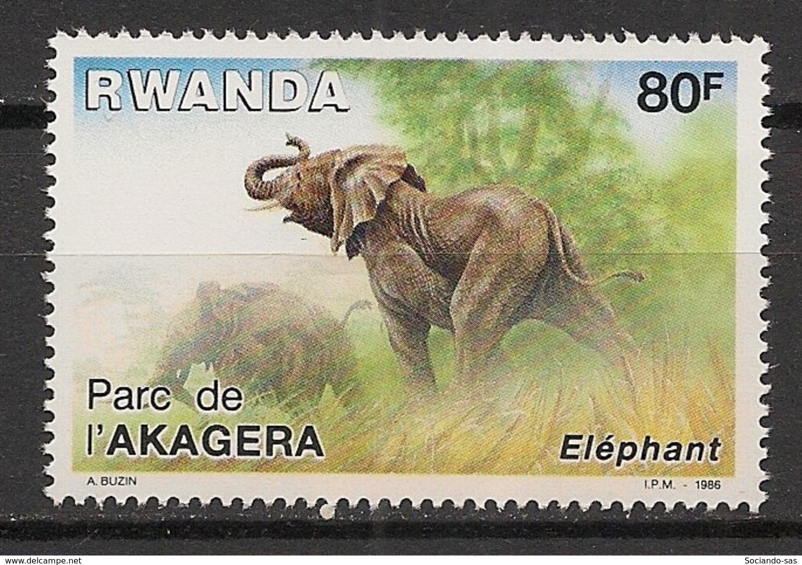 RWANDA - 1986 - N°YT. 1221 - Elephant / Elefant - Neuf Luxe ** / MNH / Postfrisch - Nuevos