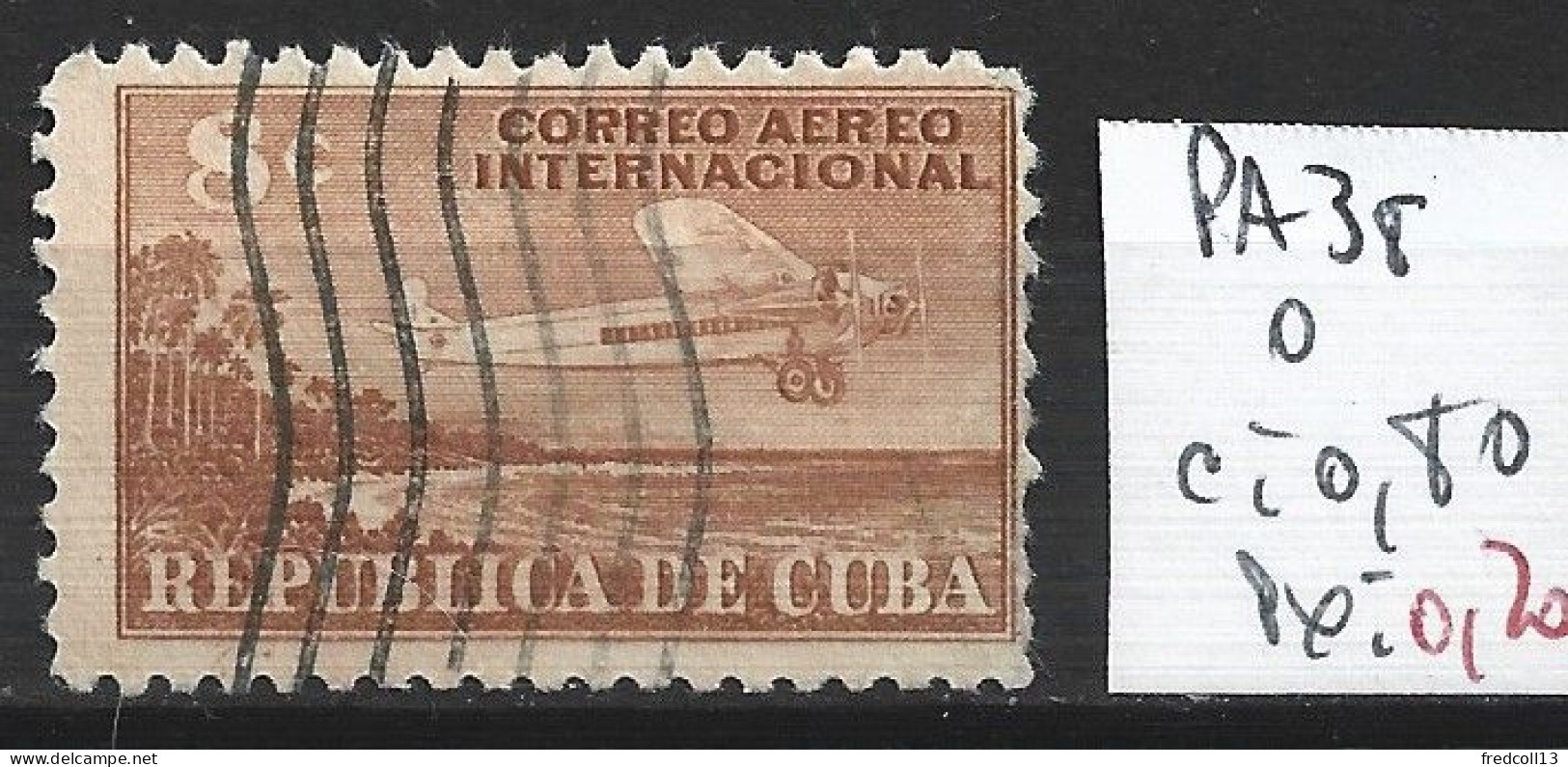 CUBA PA 38 Oblitéré Côte 0.80 € - Airmail