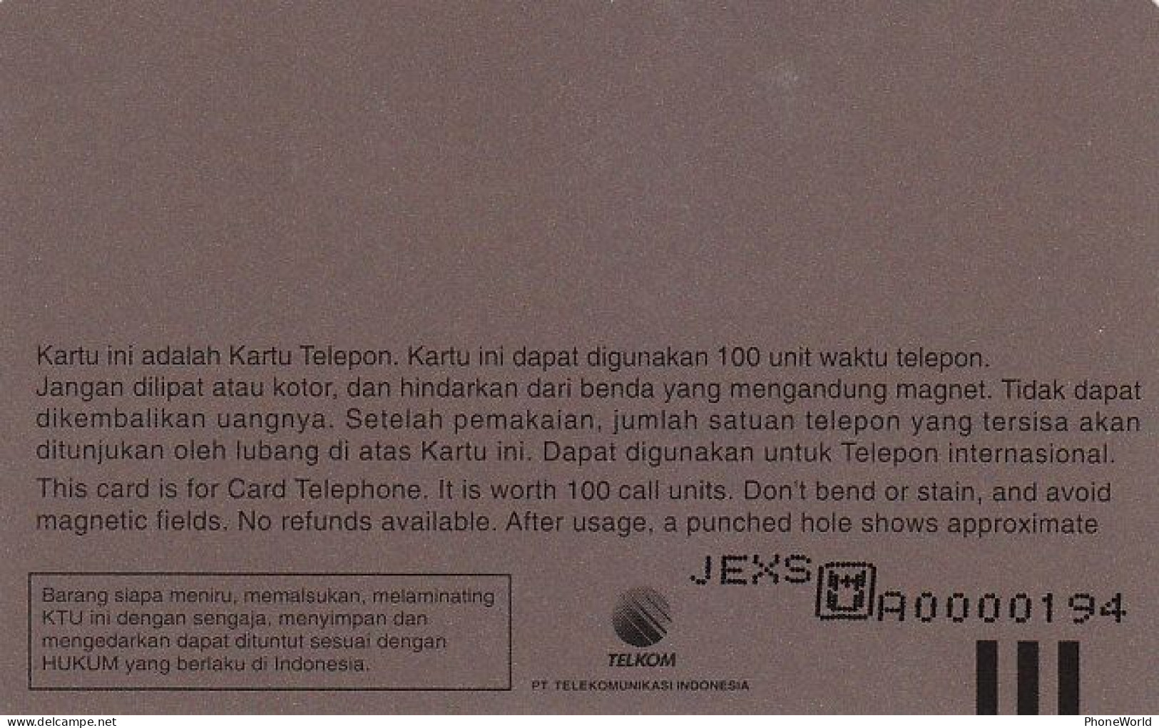 Telkom Indonesia, S418 Selamat Hari Natal & Christmas 1997, MINT, Tamura, RRR - Indonesia
