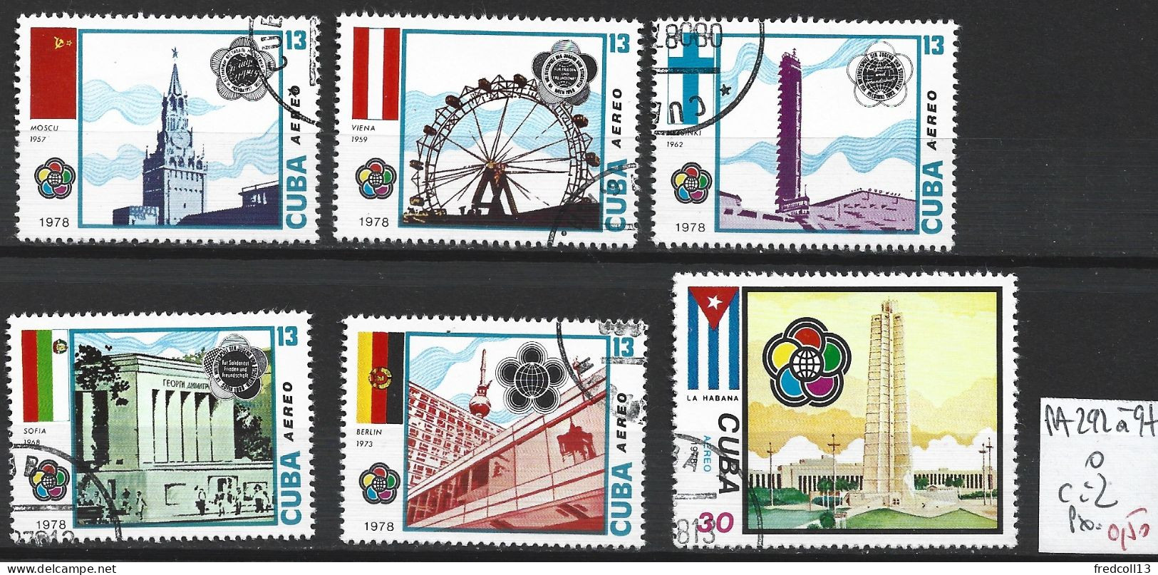 CUBA PA 292 à 97 Oblitérés Côte 2 € - Airmail