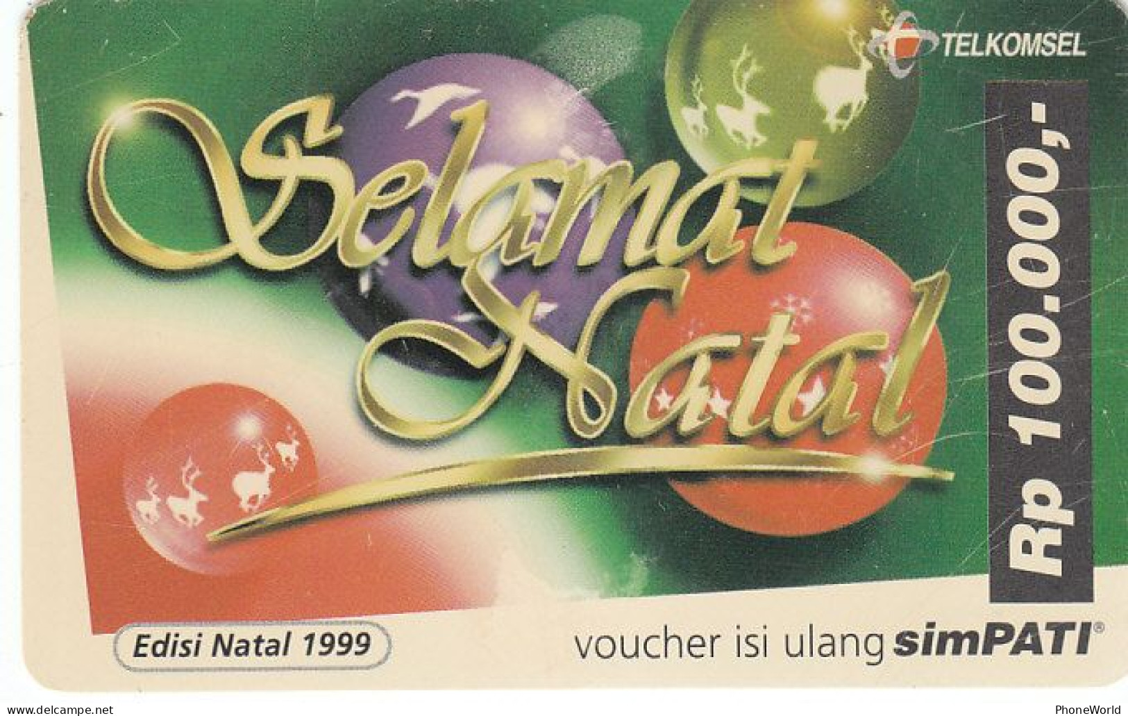 Indonesia, Telkomsel, Selemat Natal 1999,(2 Scans), Christmas, RRR - Indonesië