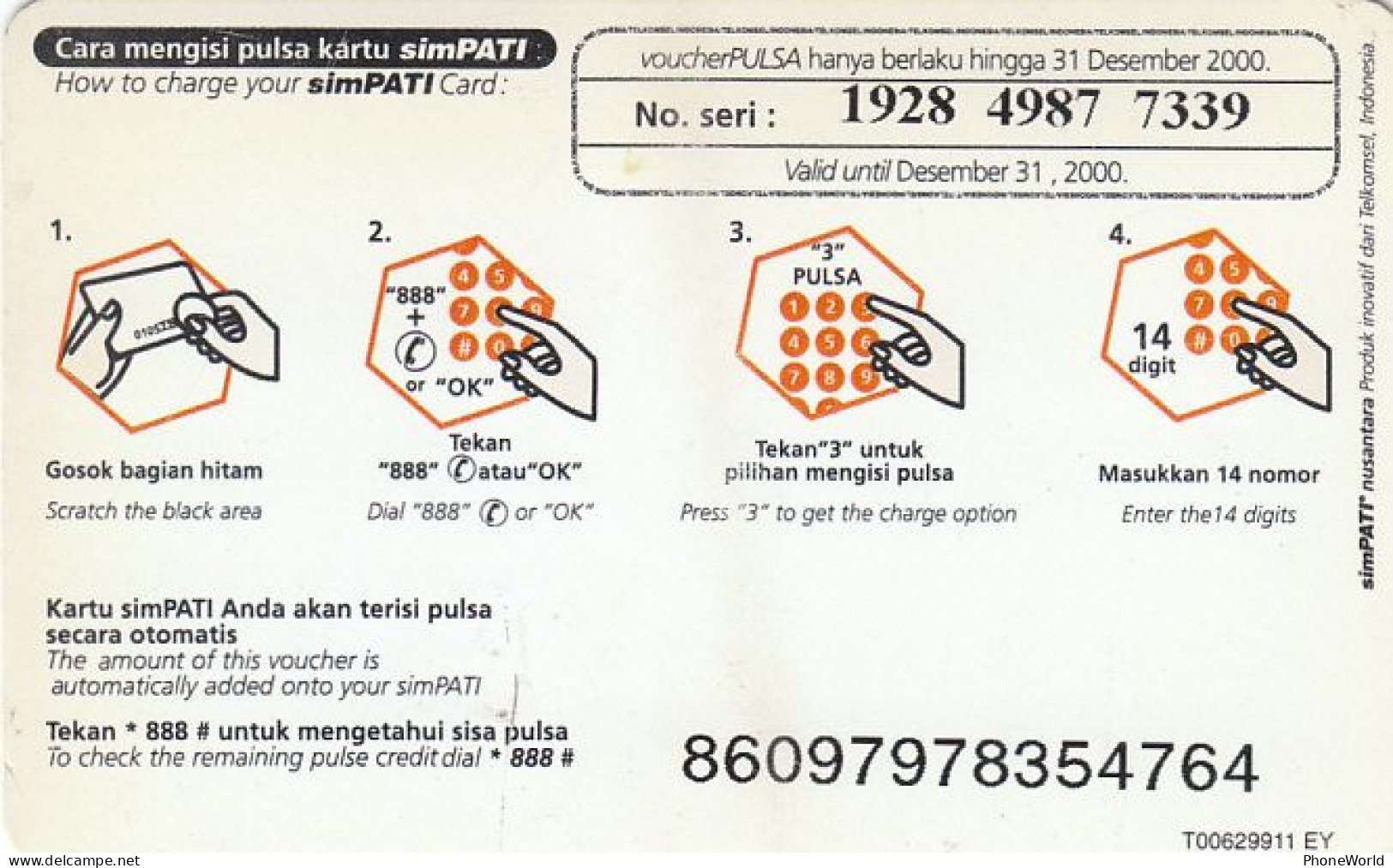 Indonesia, Telkomsel, Selemat Natal 1999,(2 Scans), Christmas, RRR - Indonesië