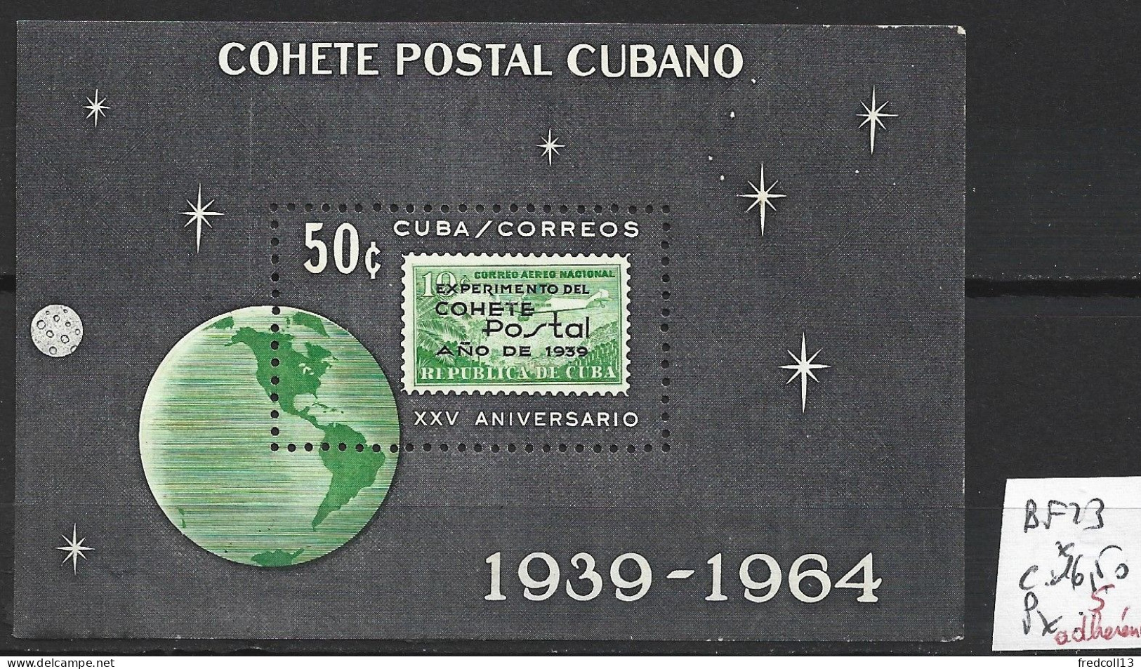 CUBA BF 23 * Côte 16.50 € ( Adhérences ) - Blocs-feuillets