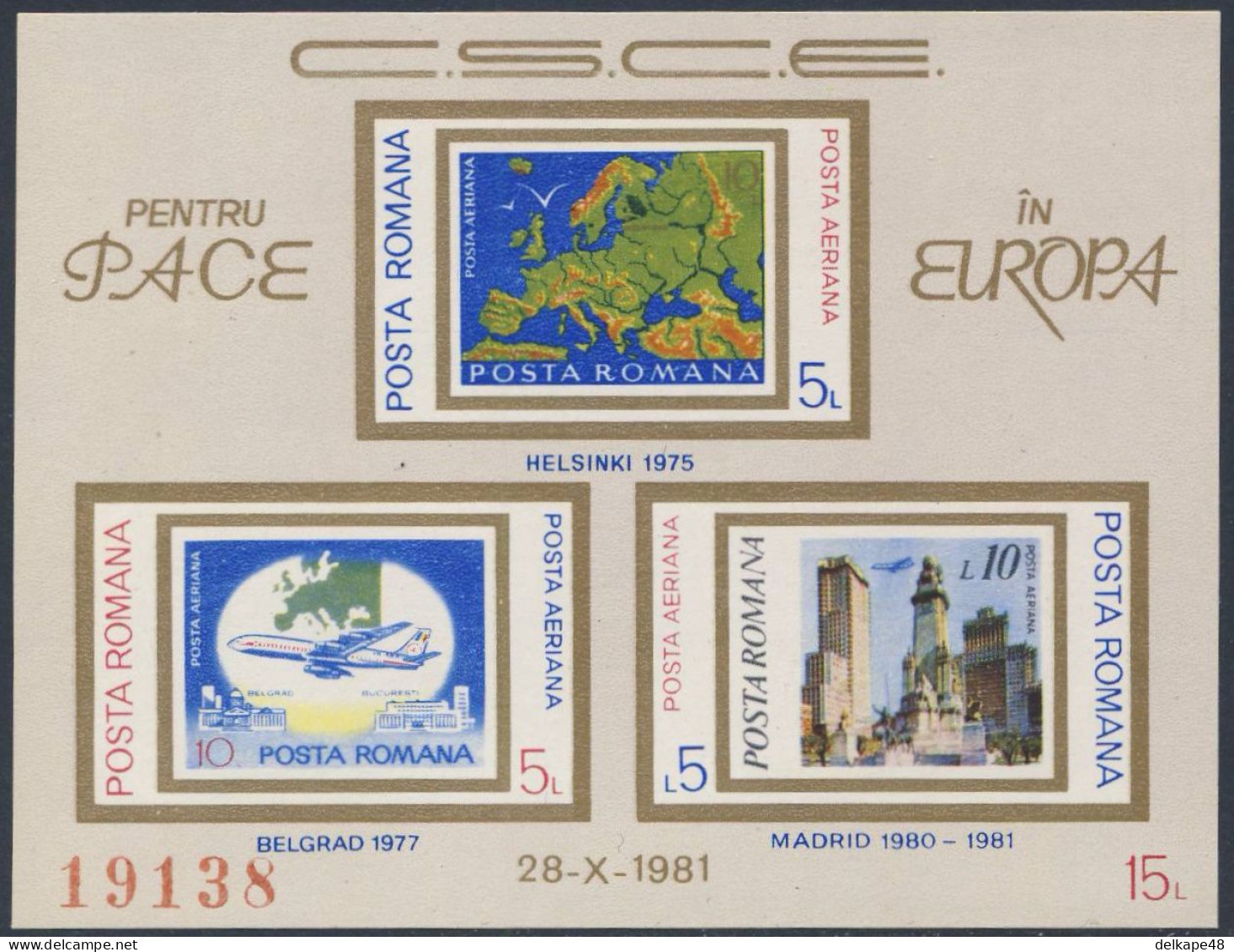 Romania Romana Rumänien 1981 B 183 YT B146 B ** KSZE : Konferenz Sicherheit - Zusammenarbeit In Europa - Europese Instellingen