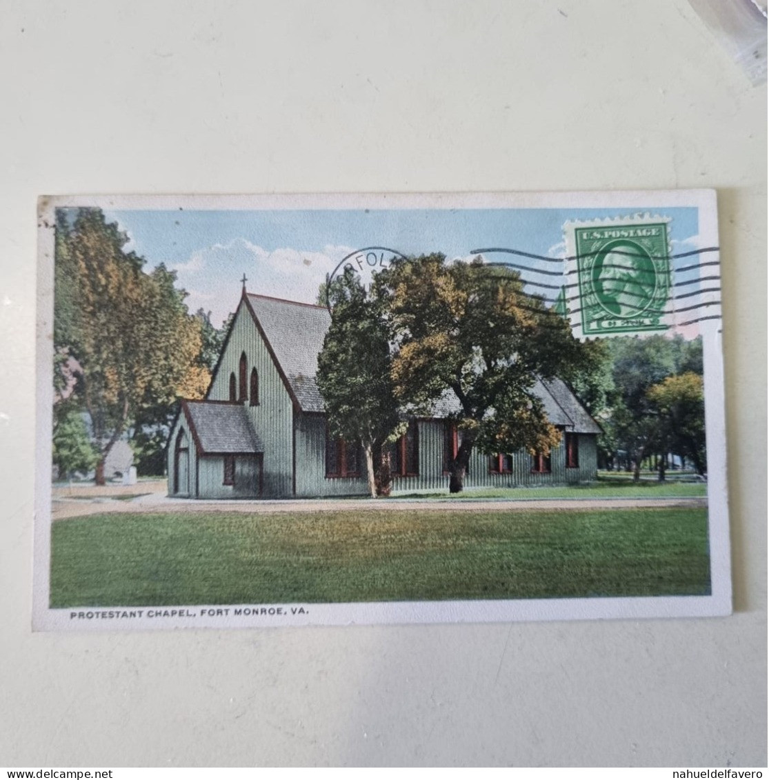 Circulated Postcard 1915 - NORFOLK, V.A. - PROTESTAN CHAPEL, FORT MONROE - Norfolk