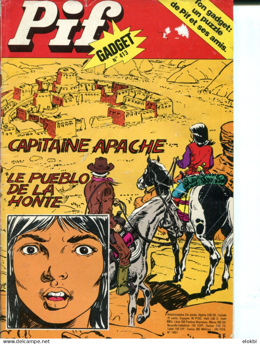 Pif Gadget N°413 - Capitaine Apache "Le Pueblo De La Honte" - - Pif Gadget