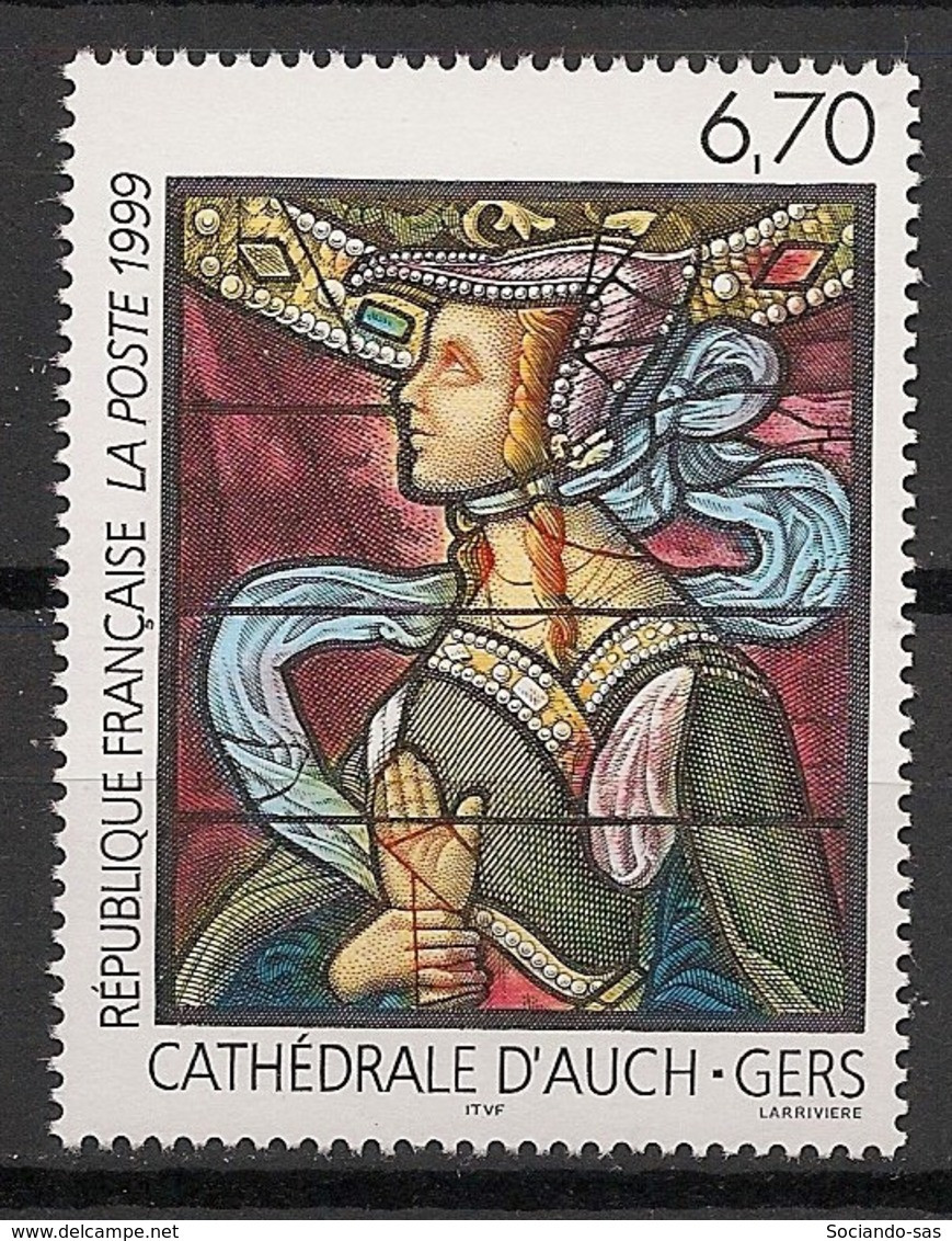 FRANCE - 1999 - N°YT. 3254 - Cathédrale D'Auch - Neuf Luxe ** / MNH / Postfrisch - Glas & Fenster