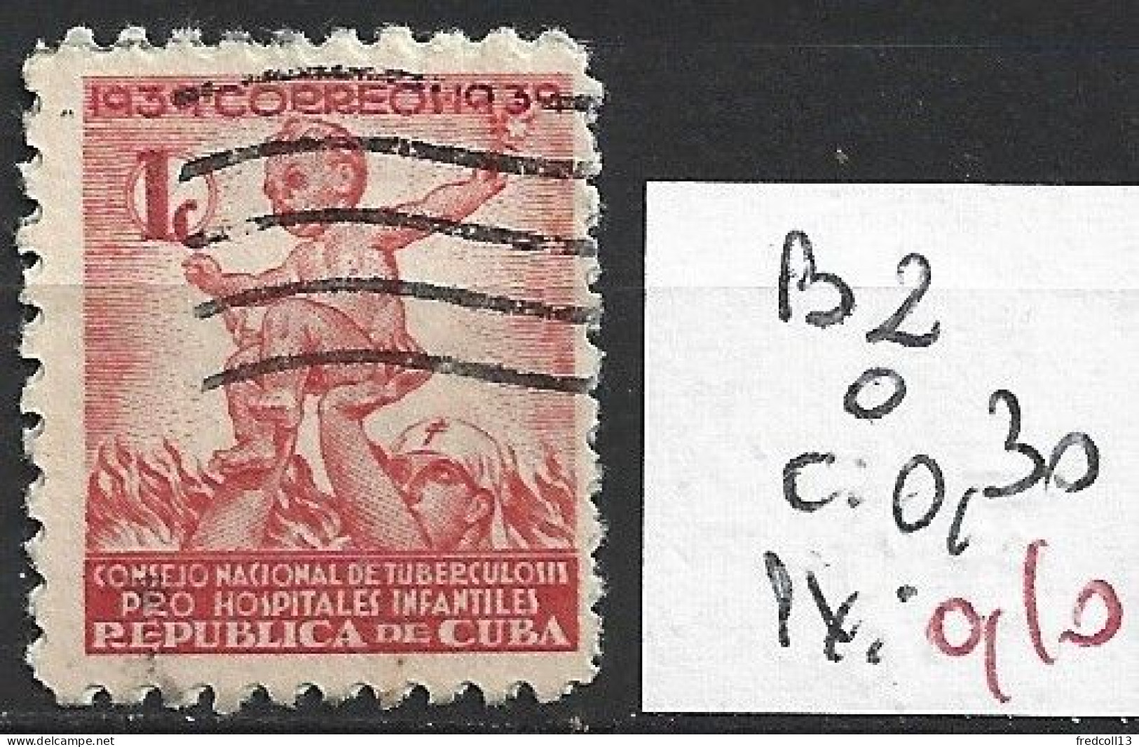 CUBA BIENFAISANCE 2 Oblitéré Côte 0.30 € - Liefdadigheid